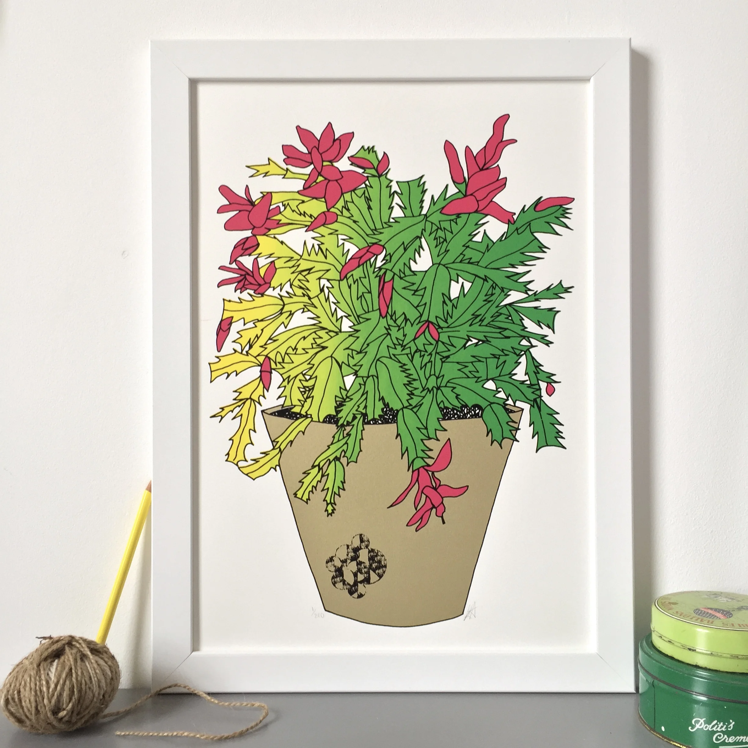 Christmas Cactus Screen Print