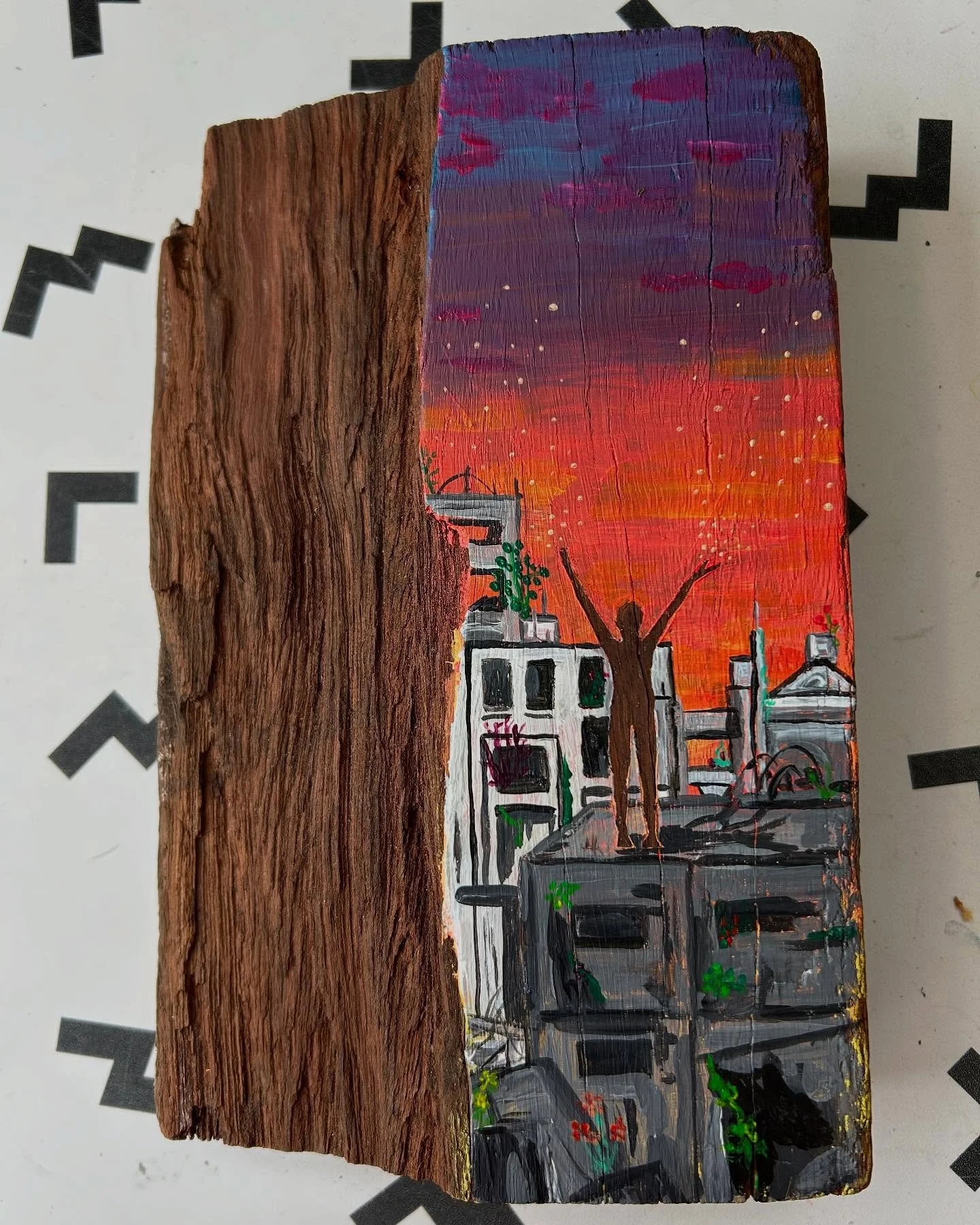 Seeds. Acrylic on reclaimed jarrah wood.