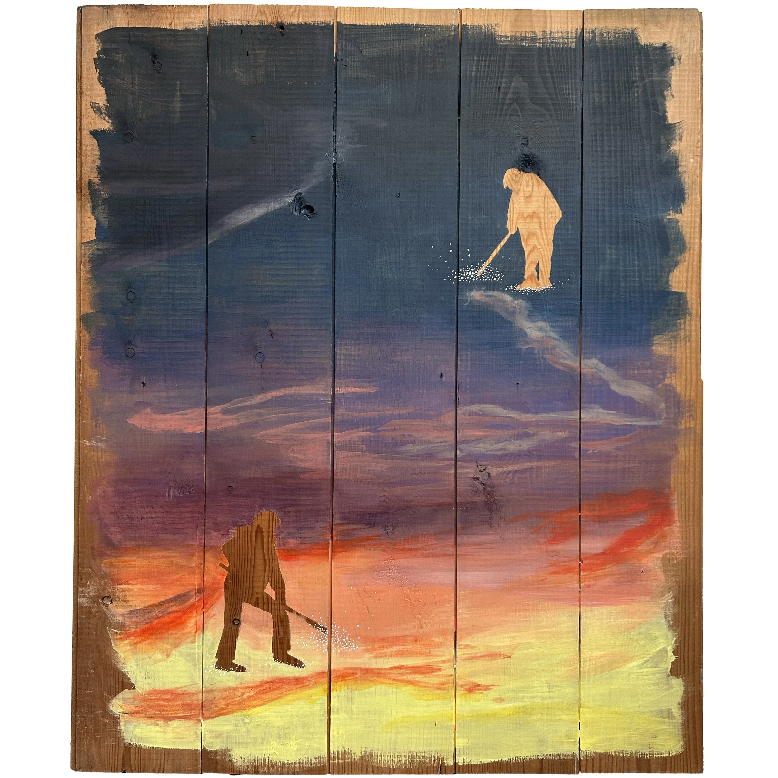 Dusk - £250 acrylic on pine - 44cm x 73cm