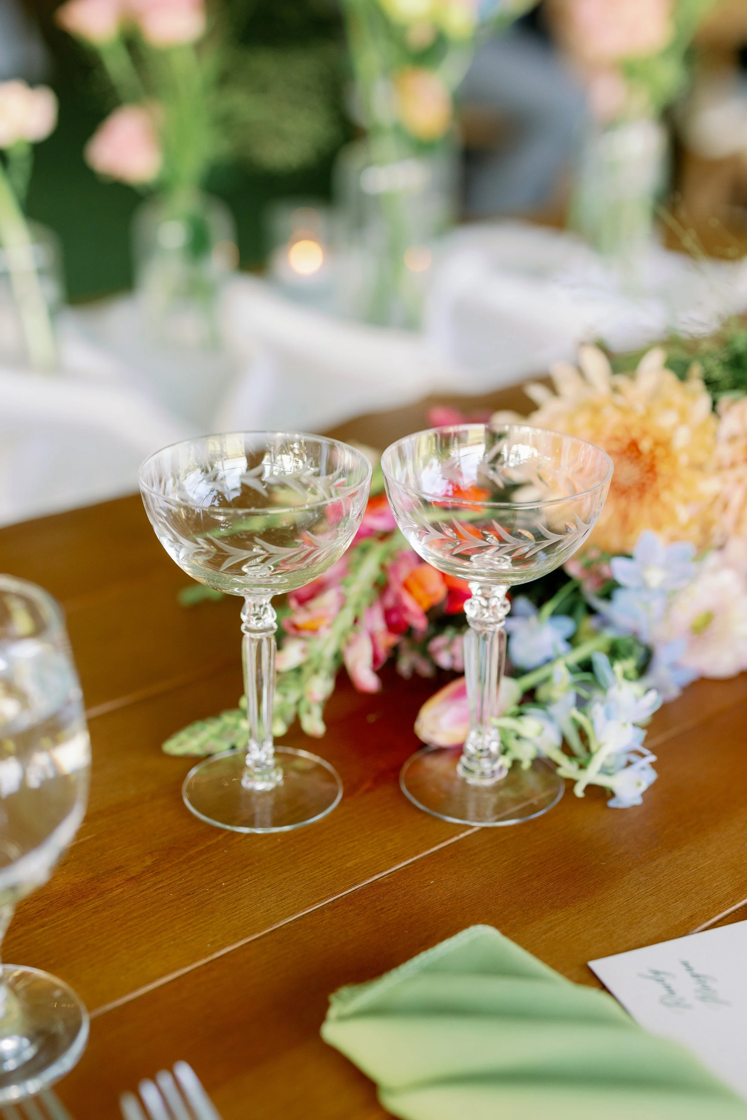 Styled reception details at Ethereal Gardens wedding venue