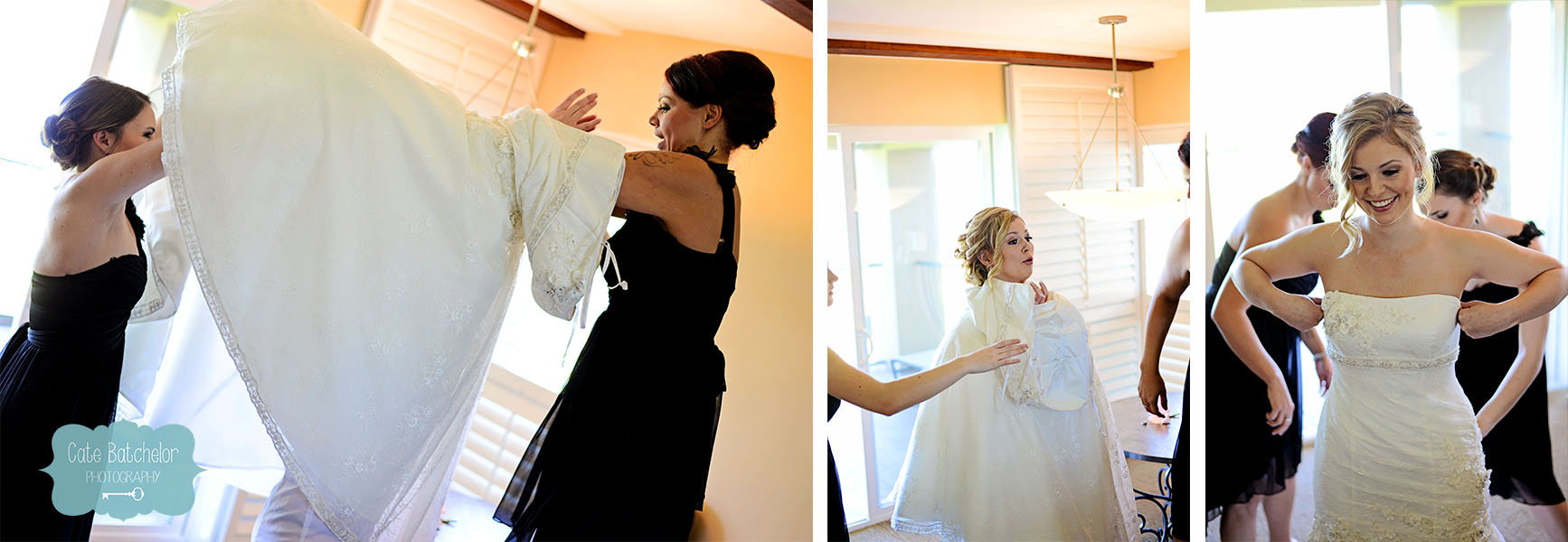 Getting the dress on...the struggle is real!