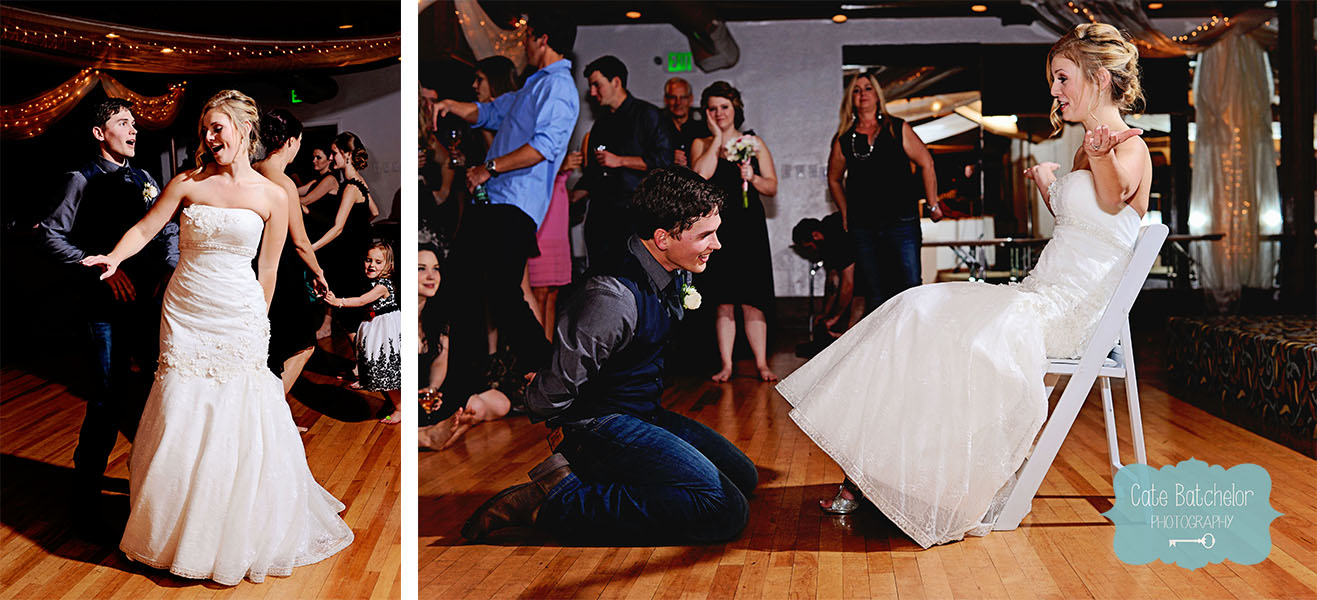 Phil trying to figure out how to get the garter with his hands tied behind his back.