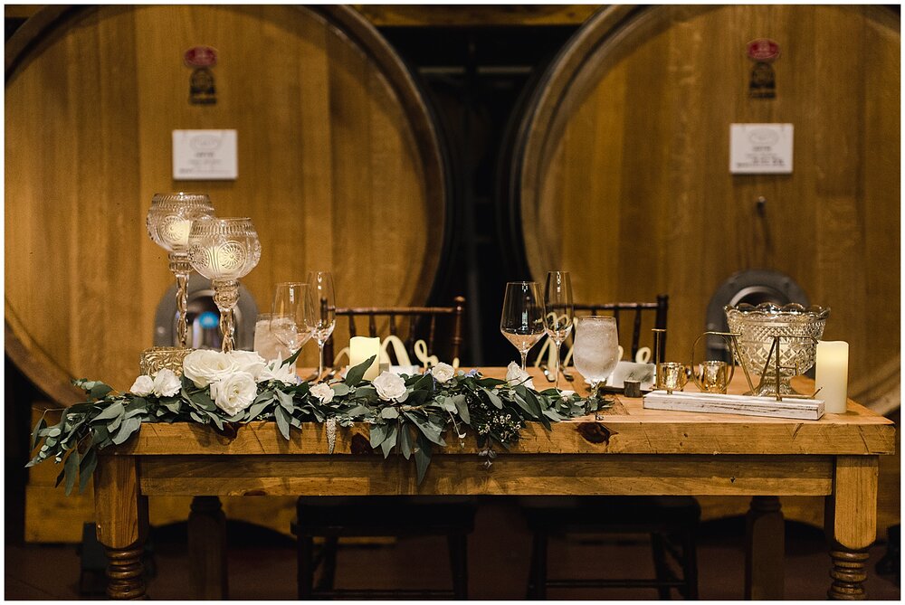 Sweetheart table at Ponte Wedding reception