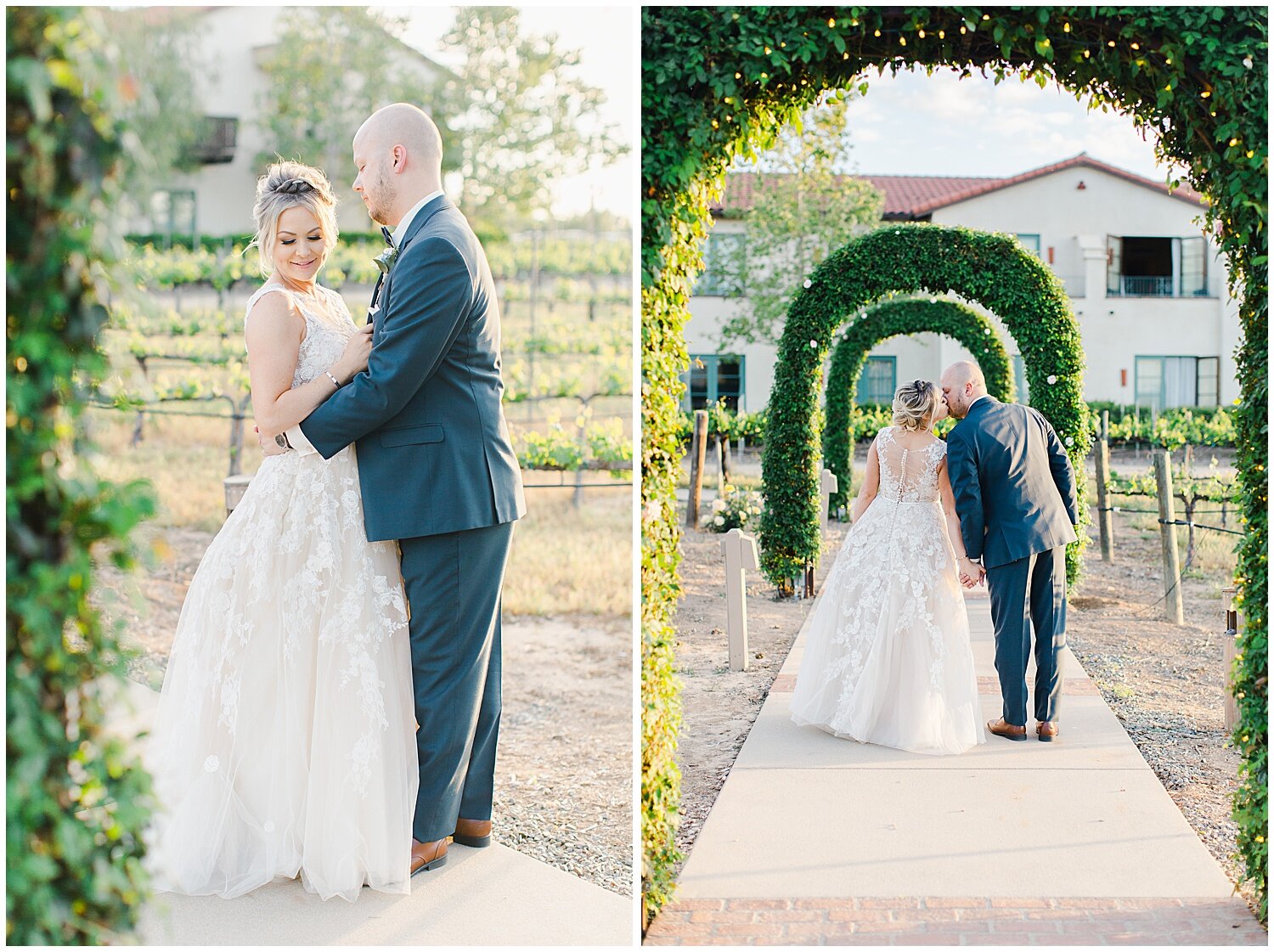  Ponte Winery wedding, romantic Temecula winery wedding, Temecula wine country wedding, Temecula wedding photographers, southern California wedding photographers, Ponte winery wedding photography, bride and groom photos at sunset in vineyard at Ponte