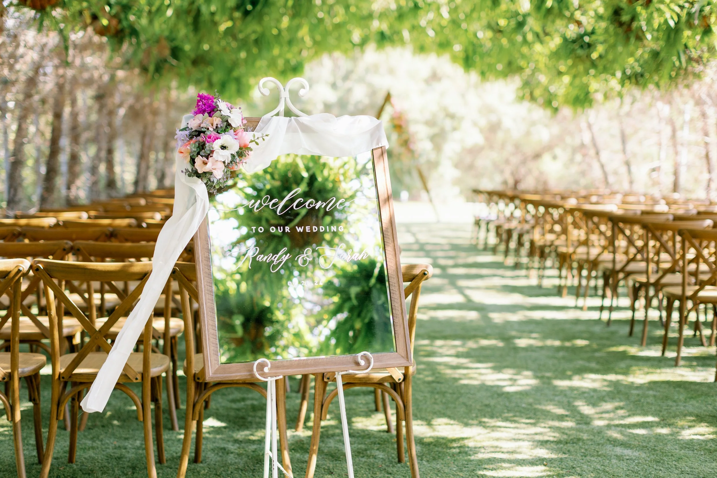 Garden ceremony setup at a San Diego wedding venue