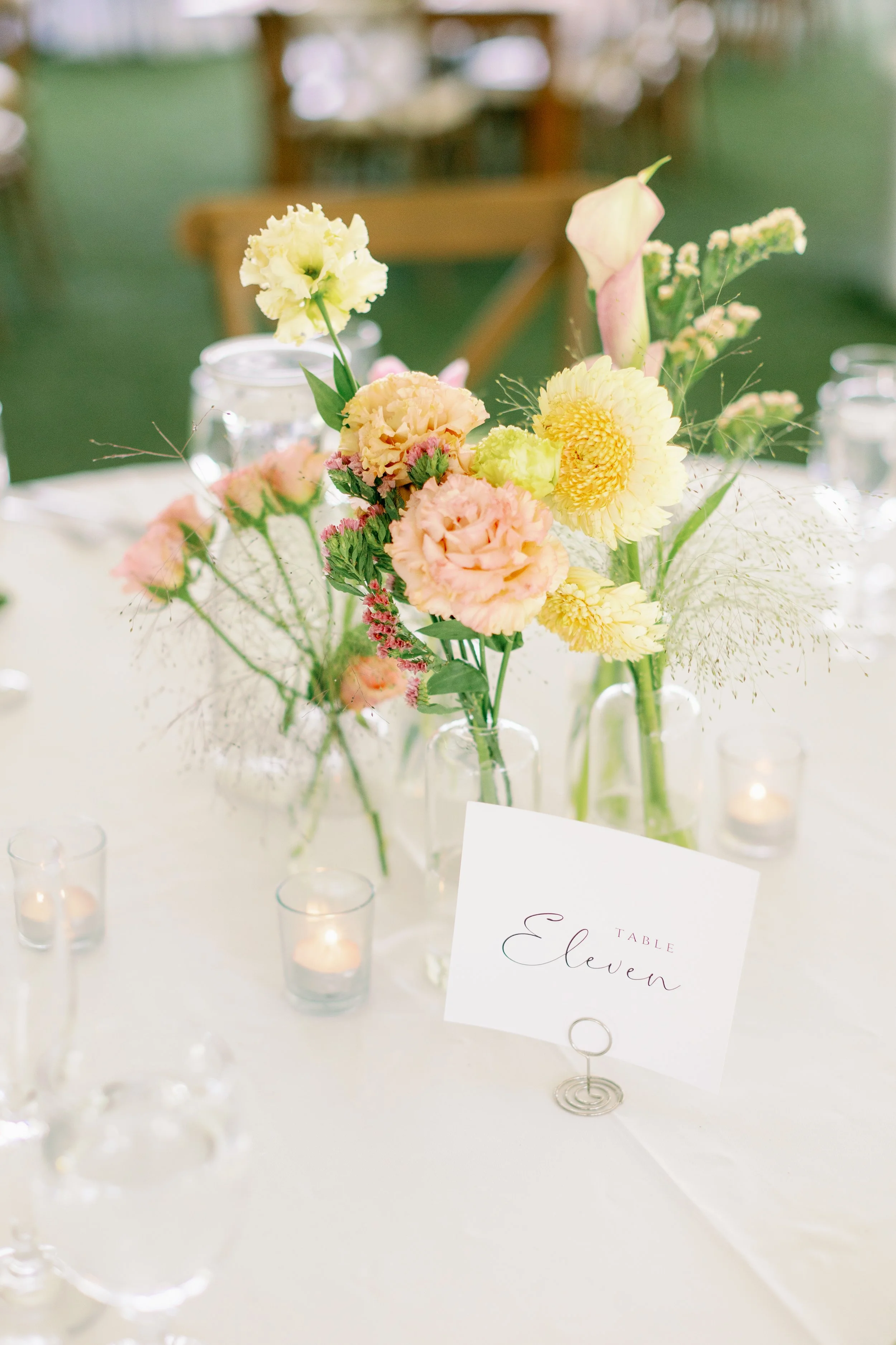 Styled reception details at Ethereal Gardens wedding venue