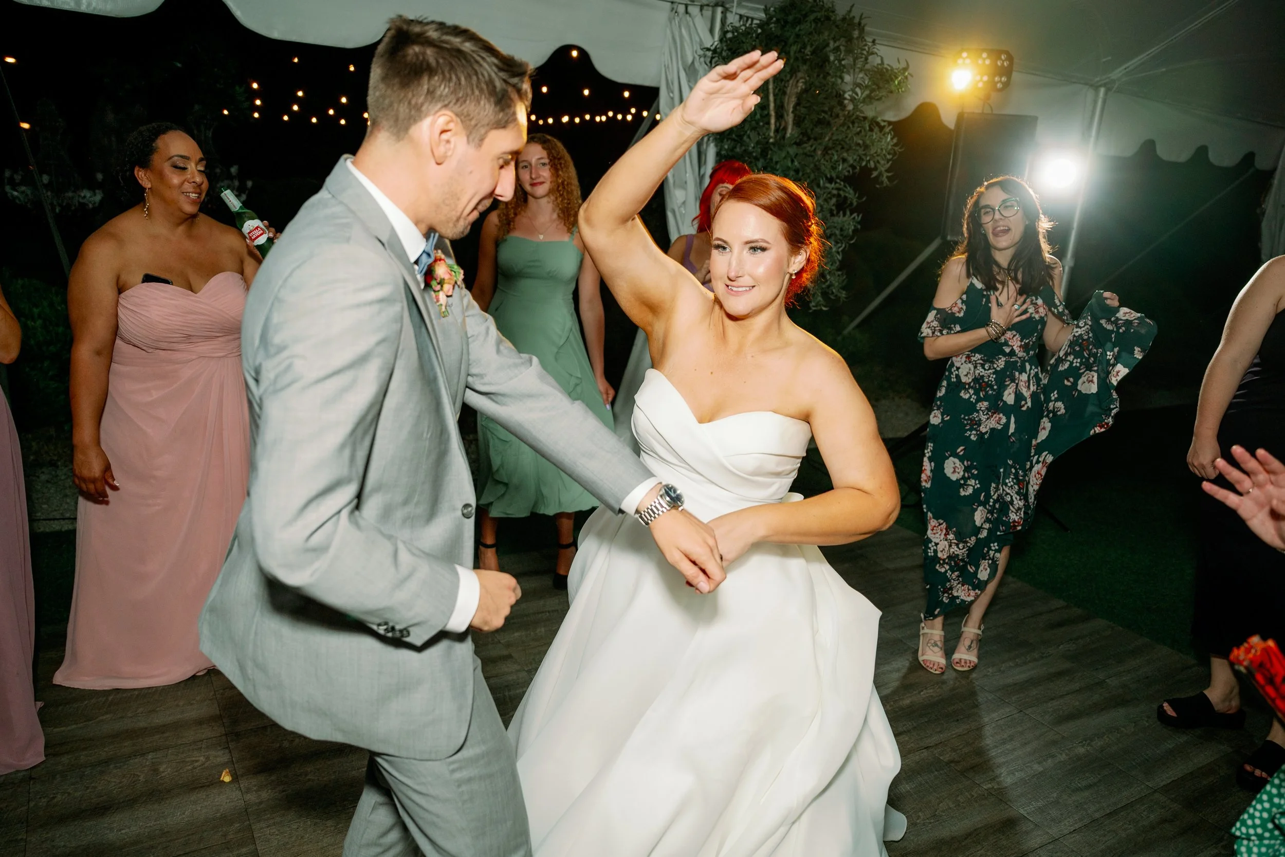 Lively dance floor at Ethereal Gardens wedding