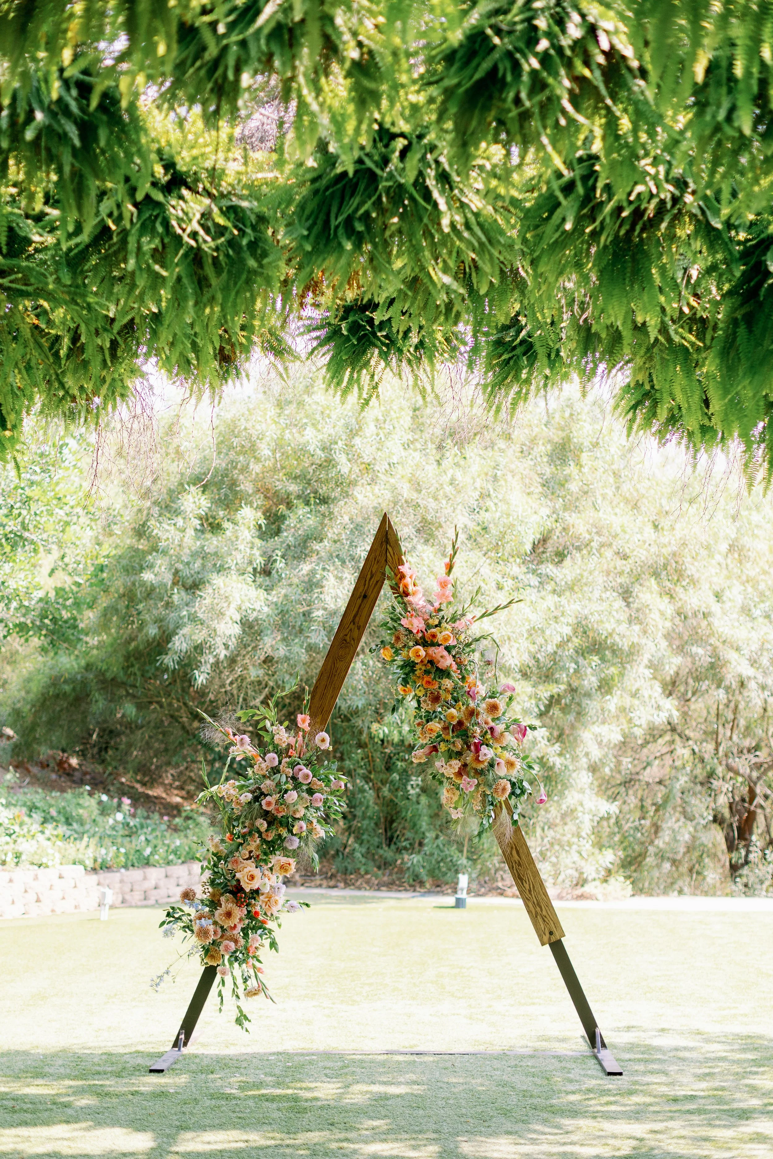 Lush garden ceremony space at Ethereal Gardens wedding venue