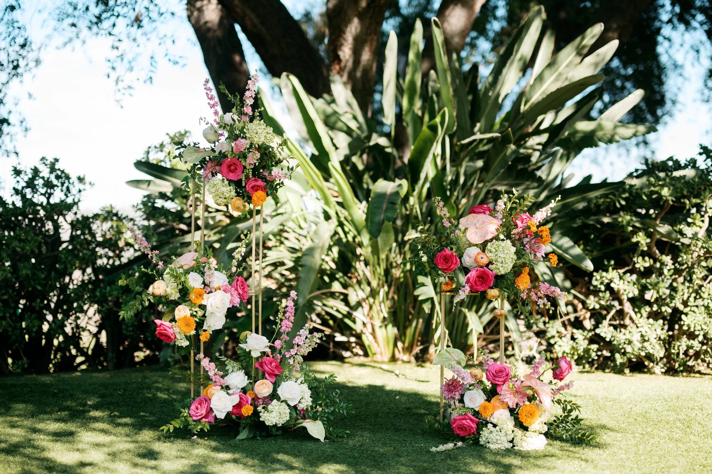 Wedding ceremony at Tivoli Italian Villa garden courtyard in Escondido, California