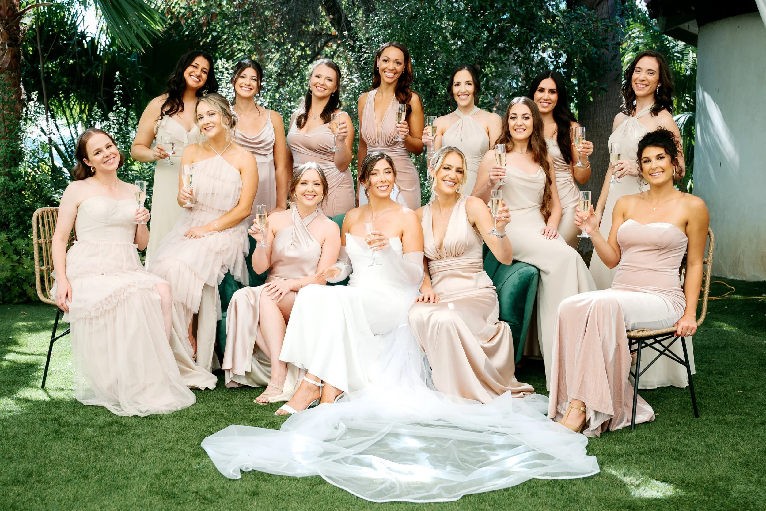 Bridal party photos at Tivoli Italian Villa in Escondido