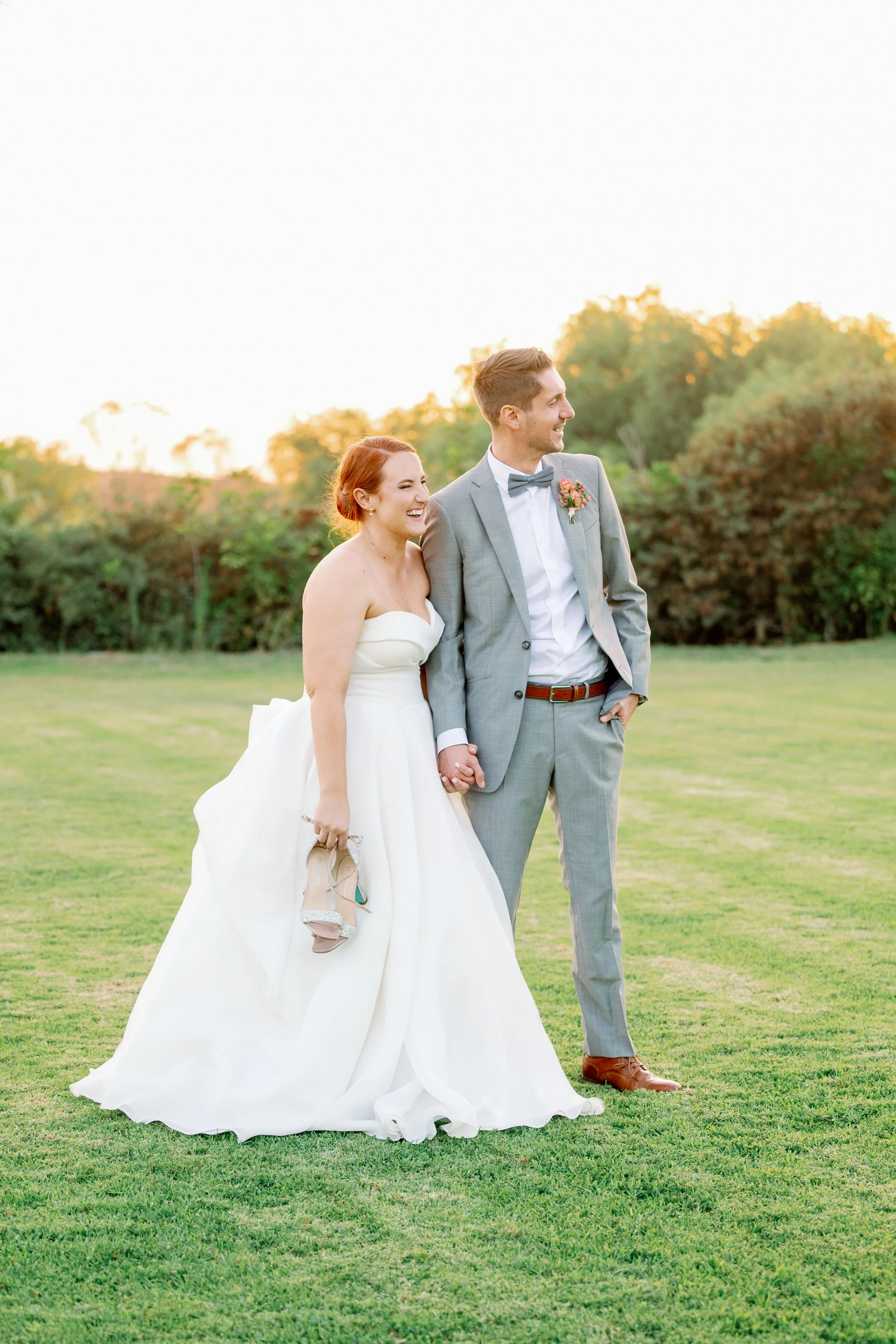 Golden hour wedding portraits at Ethereal Gardens in Escondido California