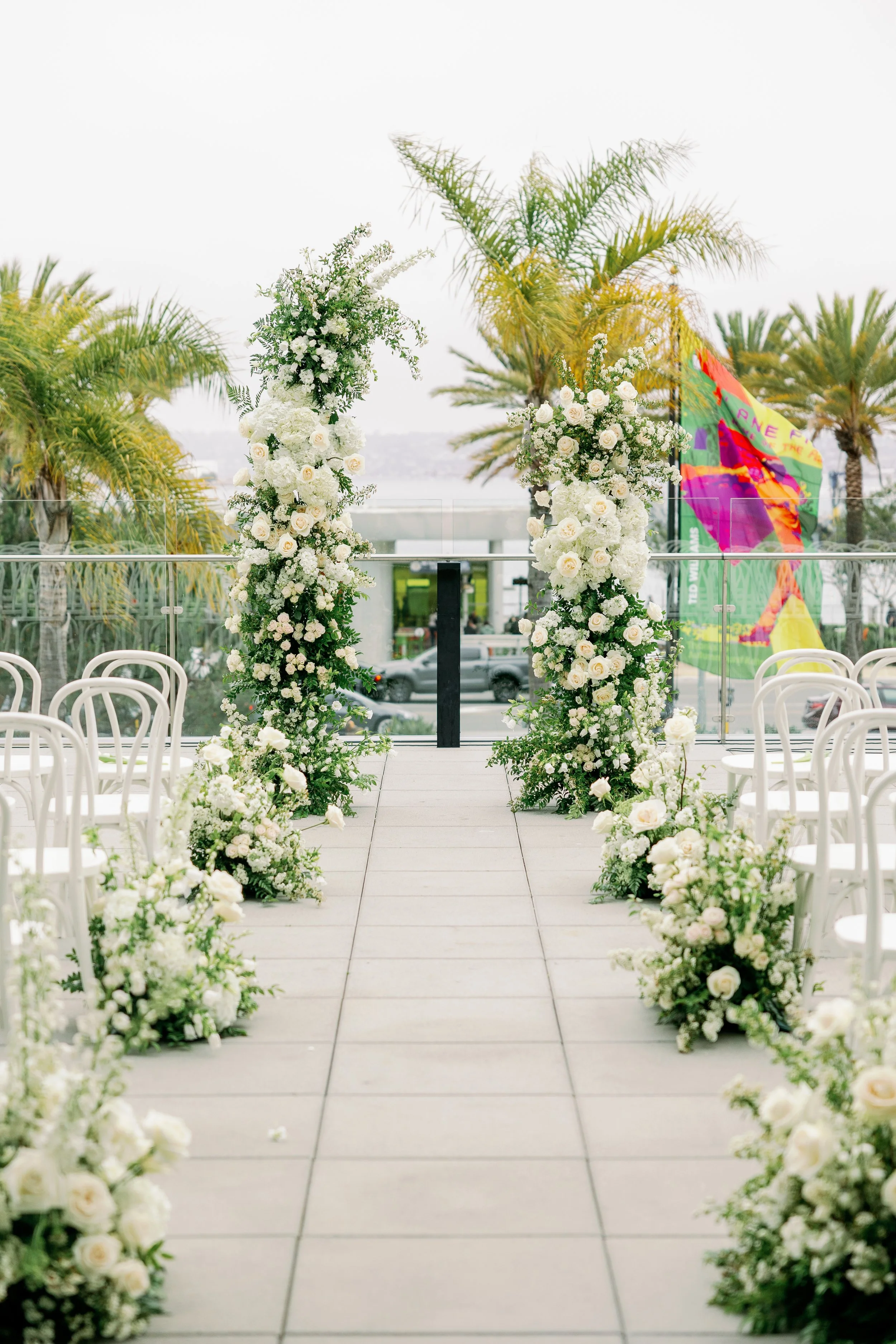 downtown san diego outdoor wedding ceremony before photo featuring Imagen AI