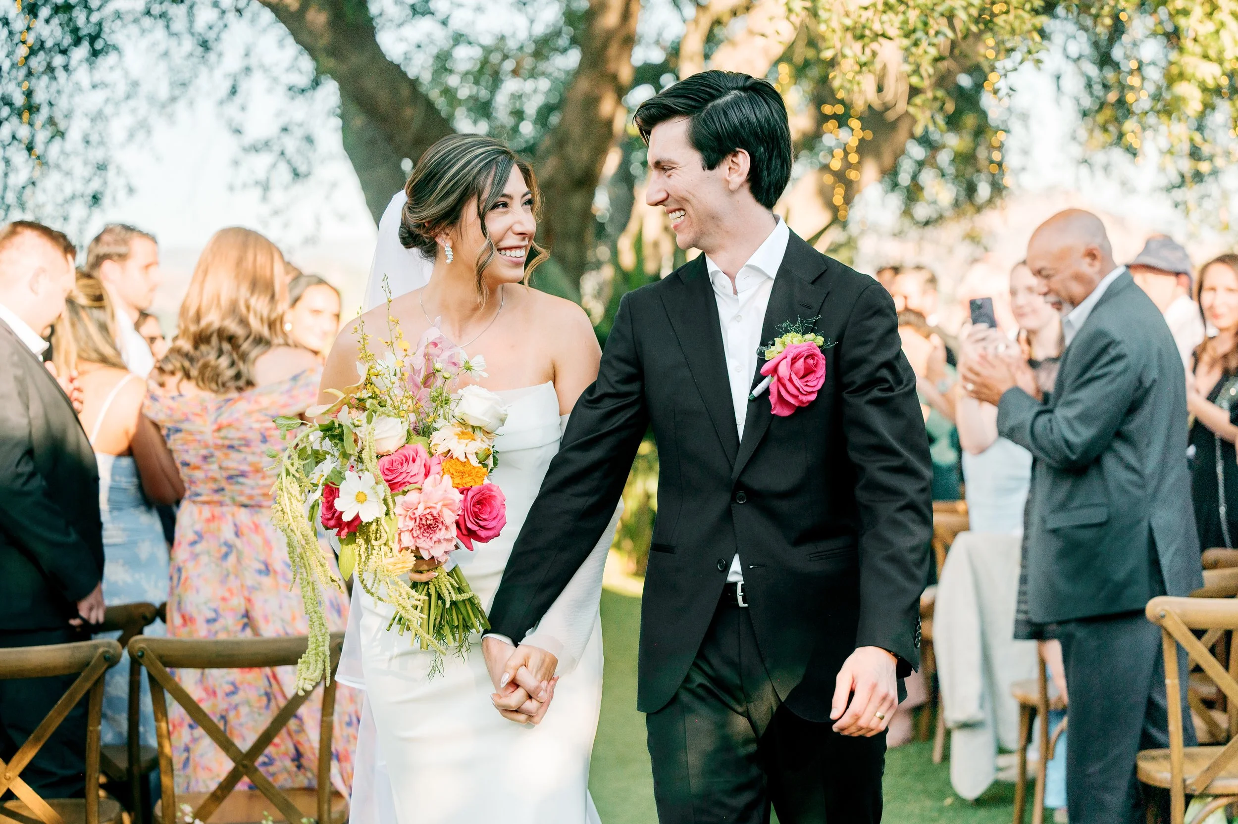 Wedding ceremony at Tivoli Italian Villa garden courtyard in Escondido, California