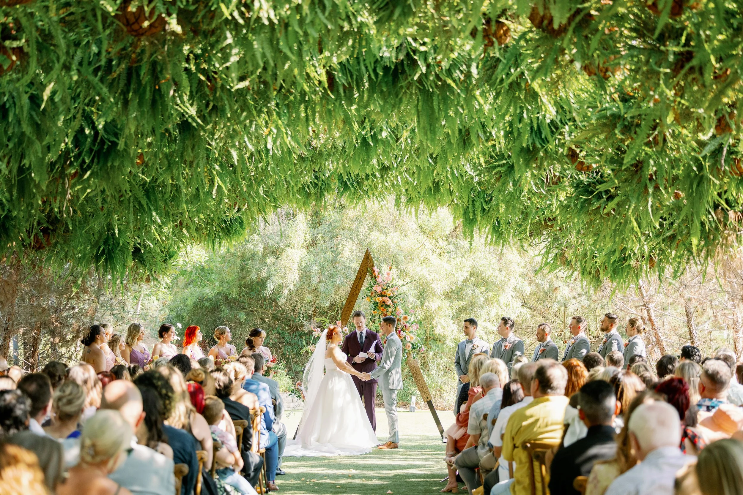 Outdoor wedding ceremony at Ethereal Gardens in Escondido California