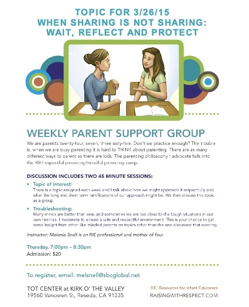 Thursday 3/26 Parent Support Group Topic: When Sharing is Not Sharing