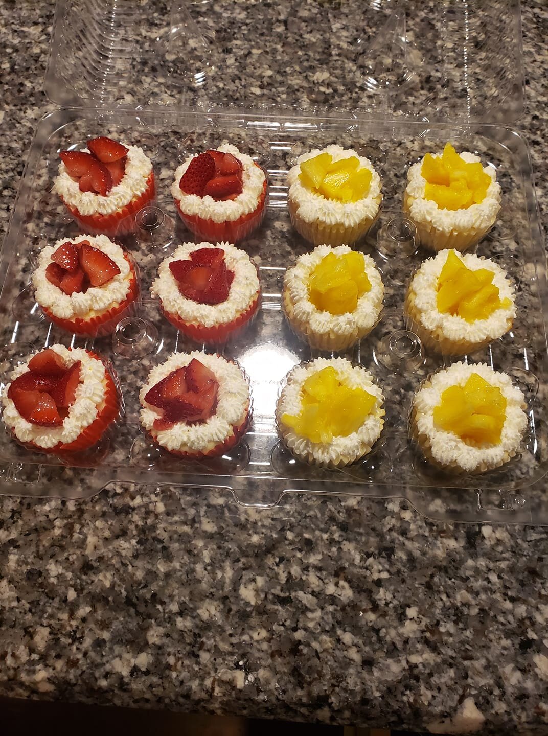 Mini Strawberry/Pineapple Cheesecake Cupcakes