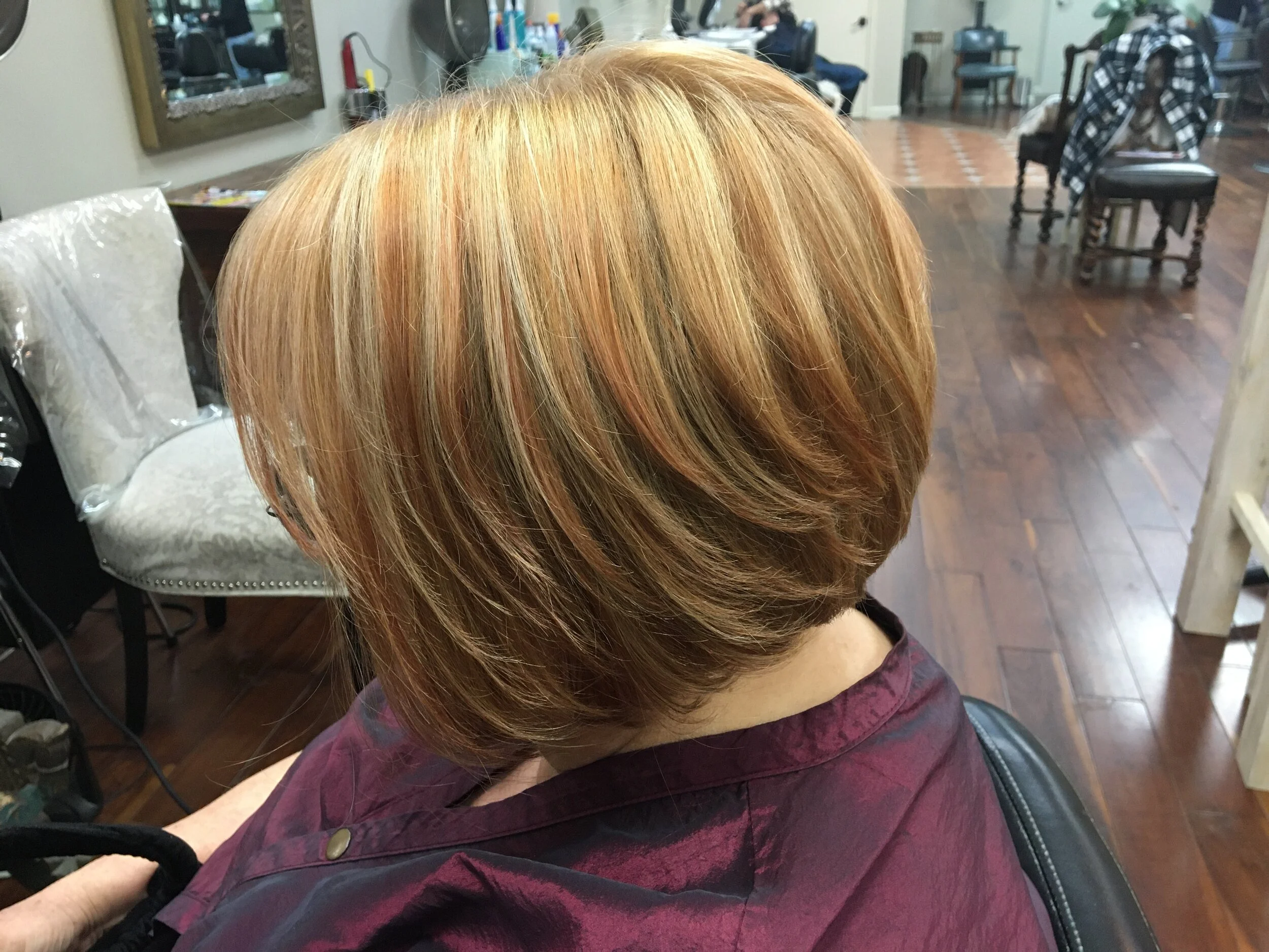 Short Stacked high lights and copper low lights.