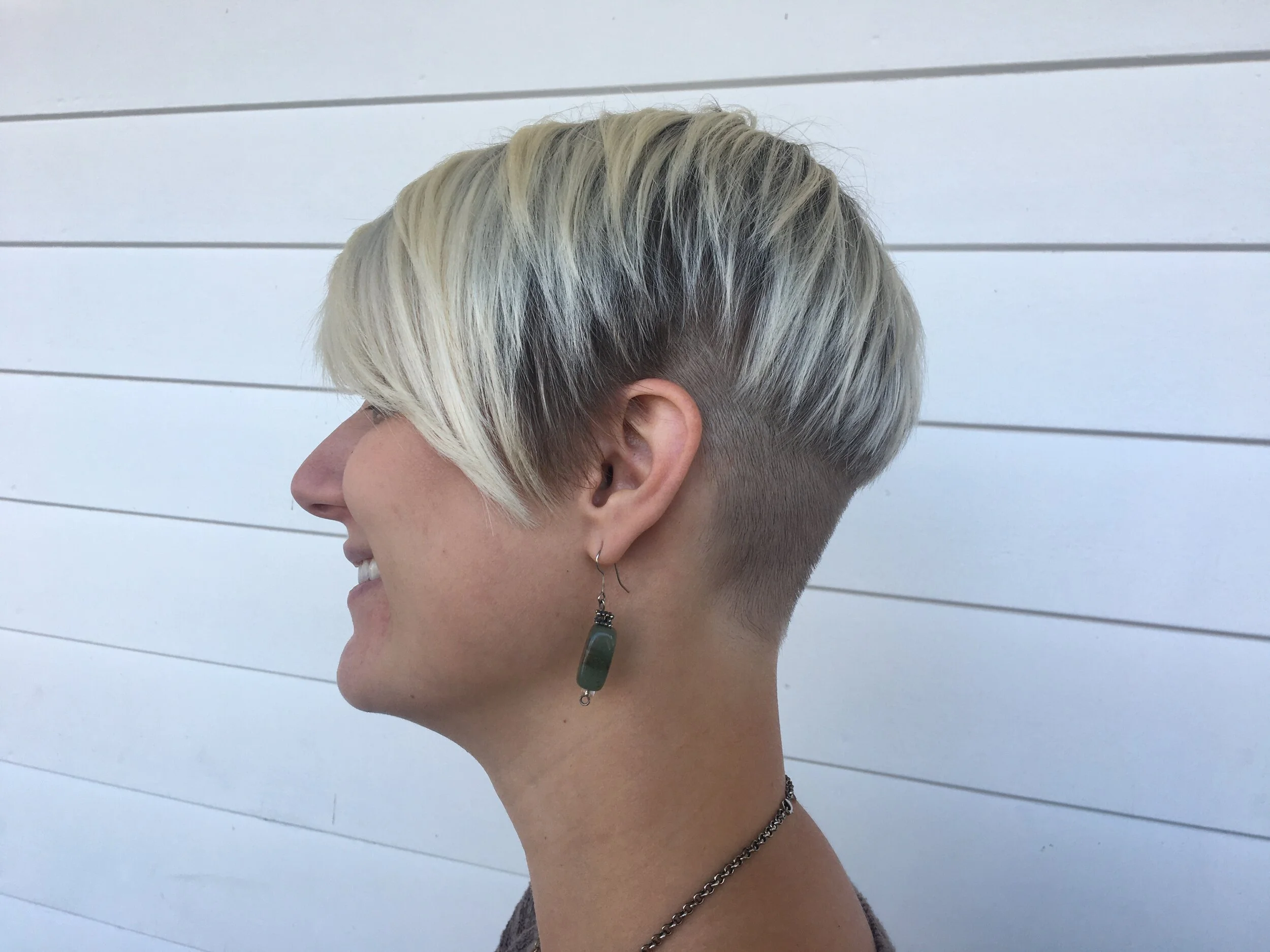 Short shaved undercut triangle stacked