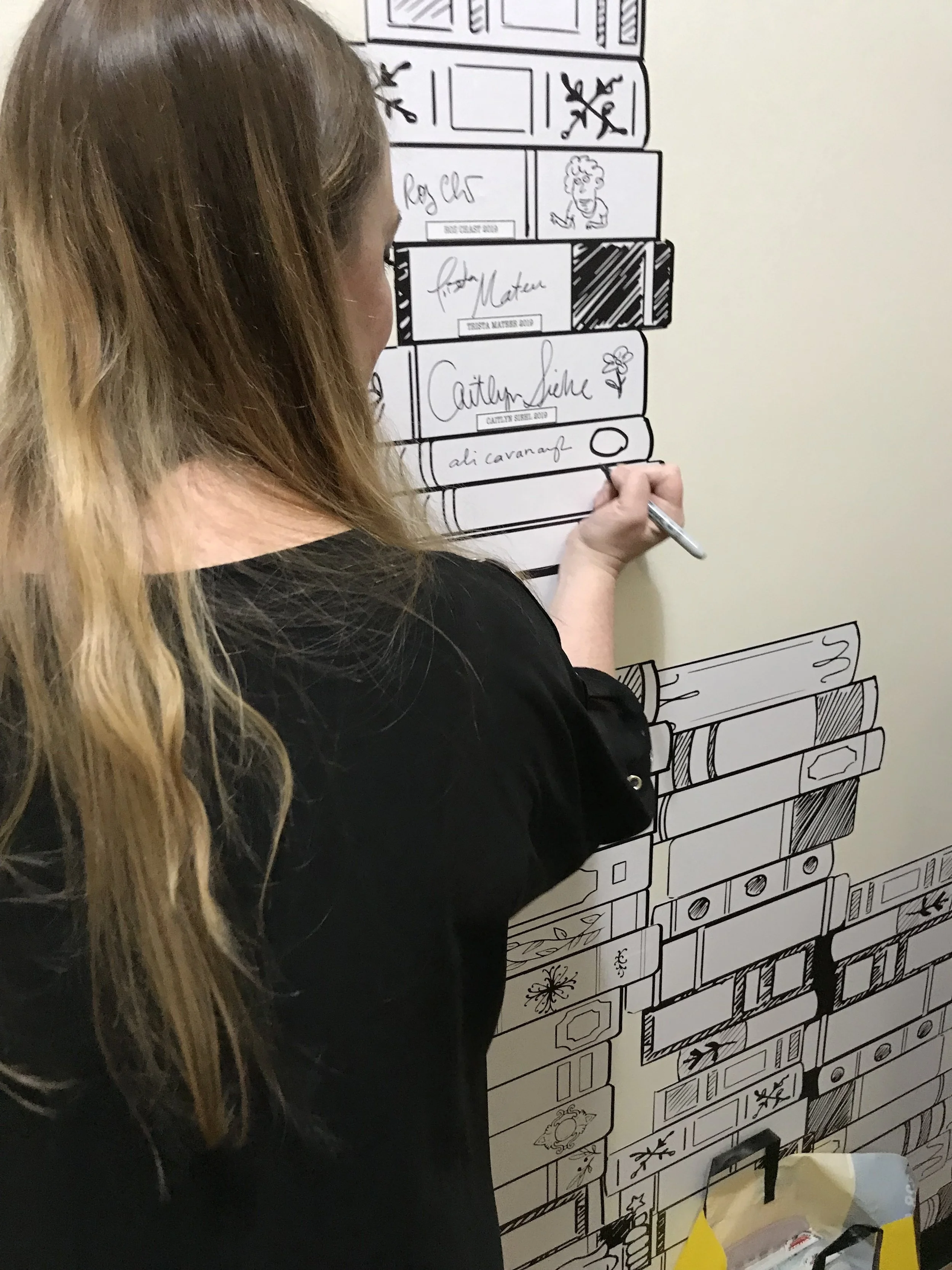 Signing the Author's wall at Strand, NYC