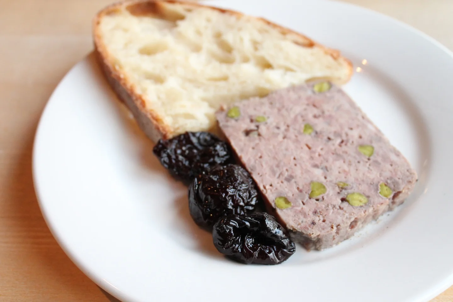 terrine de gibier + wine-soaked prunes