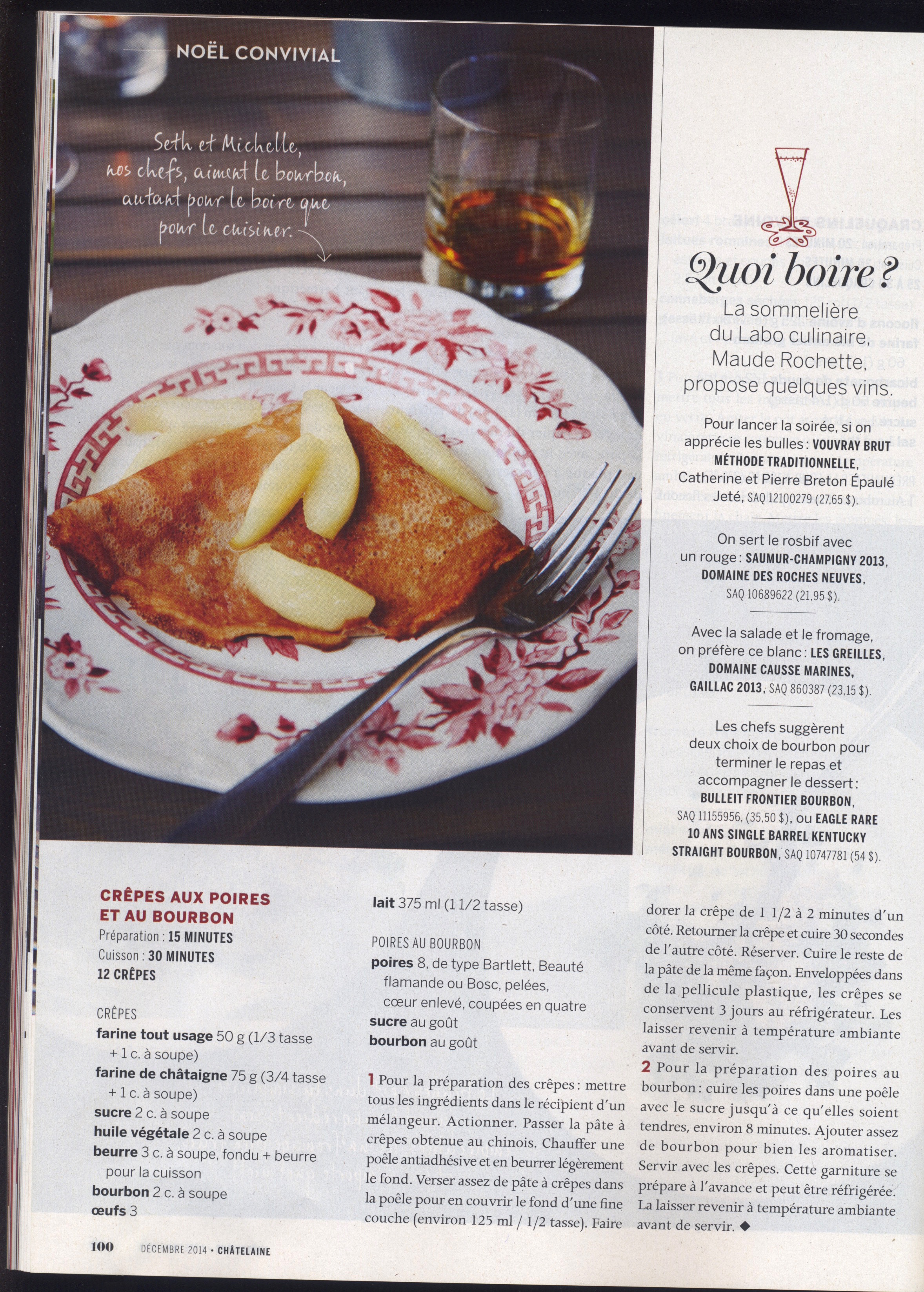 fig. d: bourbon-soaked pear crêpes