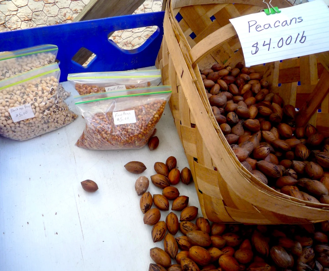fig. b: peas & "peacans"