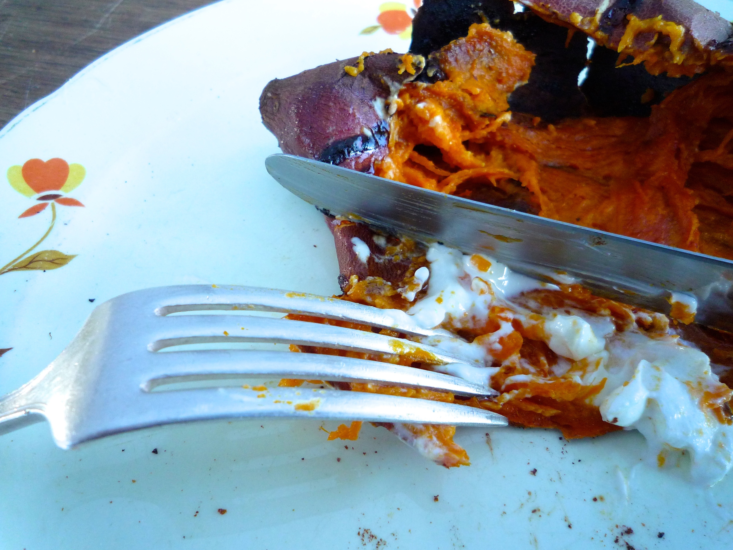 fig. d: baked garnet sweet potato 2: after