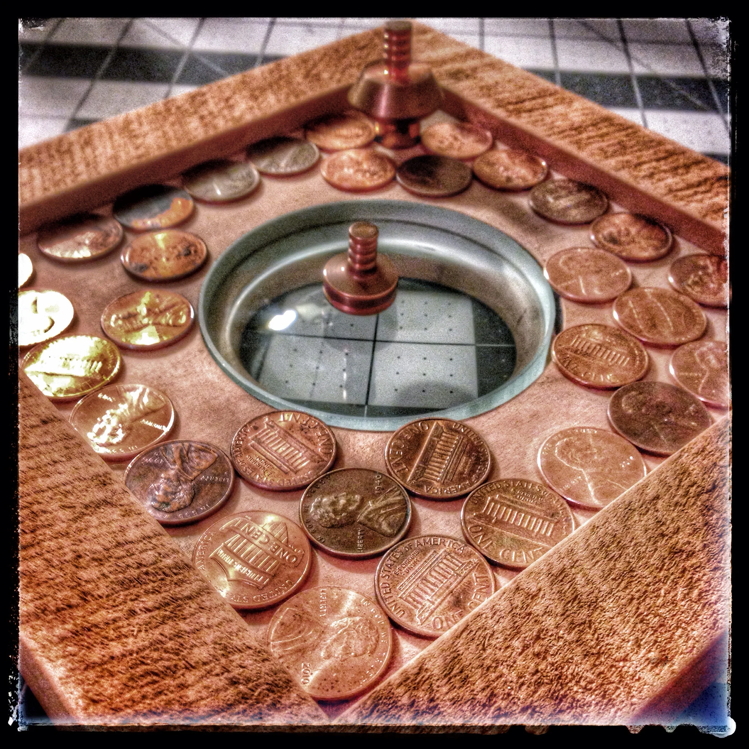 You can put pennies on it, see?