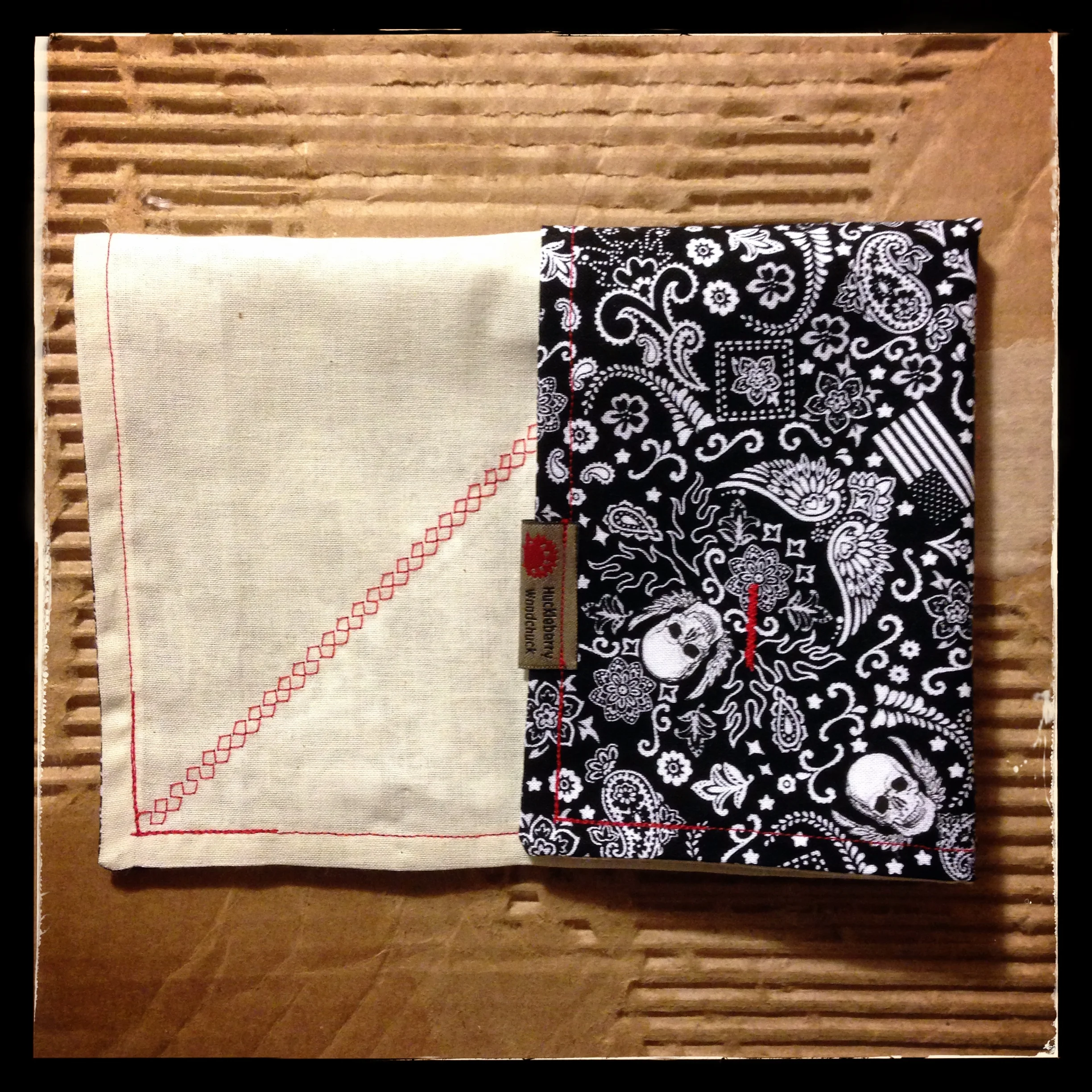 Classic Cotton Print Handkerchief - Black Skull Bandana