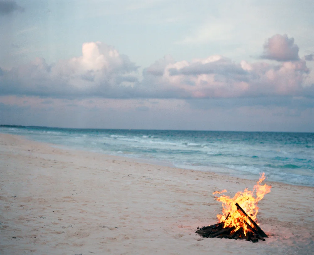 beach fire, tulum, 2005