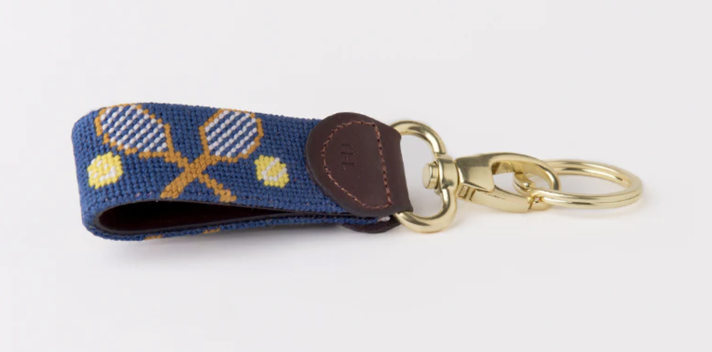 Monogrammed Needlepoint Key Fob