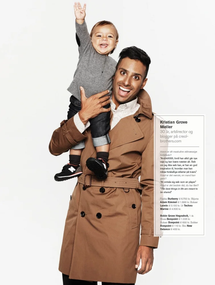 Kriss Créol and son in Euroman Magazine