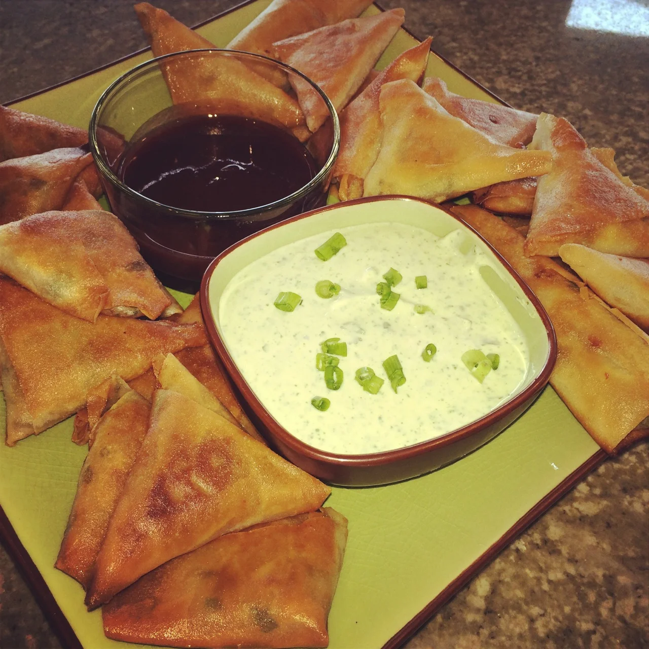Chicken and Vegetarian Samosas