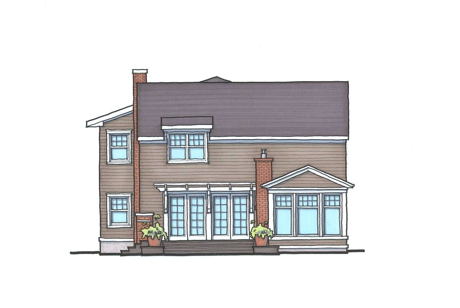 REAR ELEVATION - PROPOSED - COLOUR OPTION 2