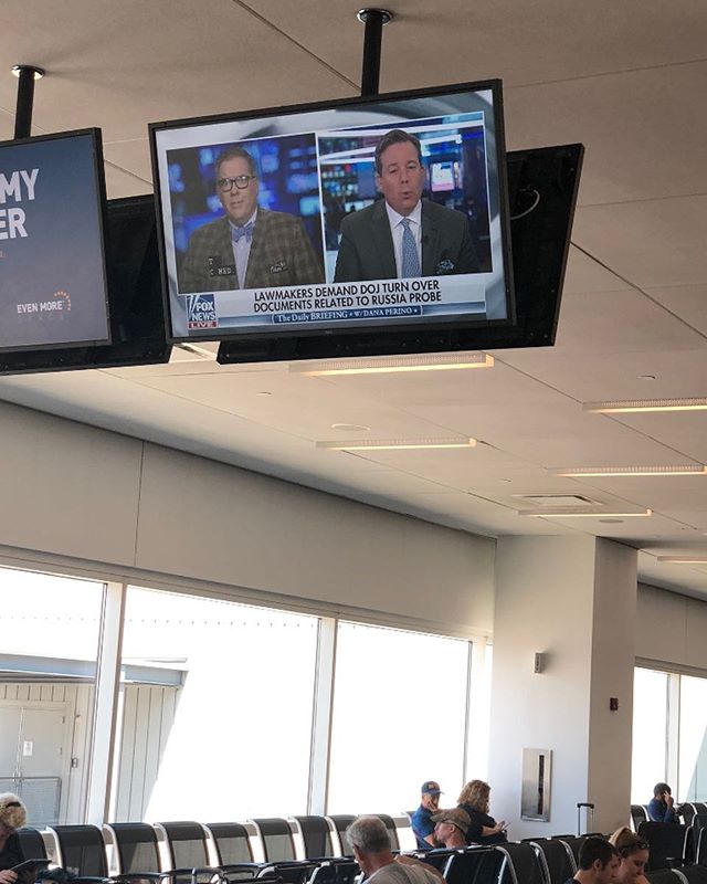 A first: #FoxNews playing in an airport terminal. America gets its wish!!