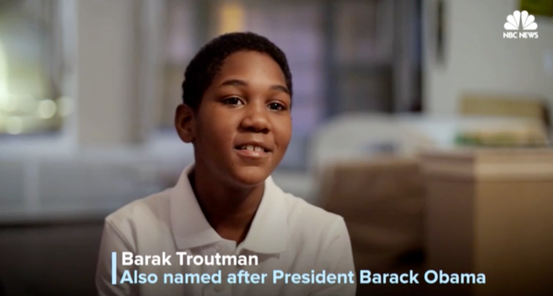 NBC News: Growing Up Barack: Meet Three Boys Named After President Obama NBC featured three young black boys who were named after President Obama for a piece honoring his legacy as he left the Oval Office. I was one of three video journalists who shot and interviewed these families. Barak and his parents are based in Chicago - where they first met the former president in 2000.