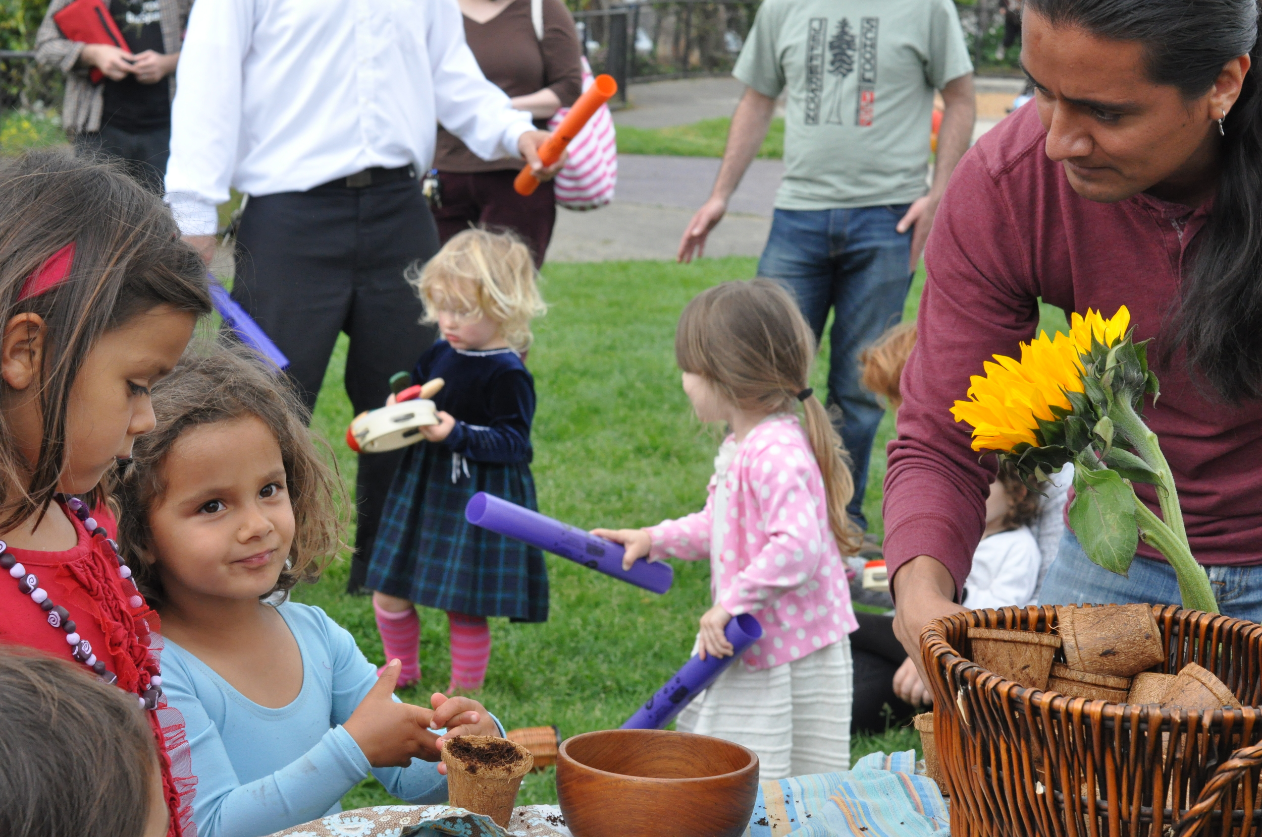 Planting Sunflower seeds and making music...