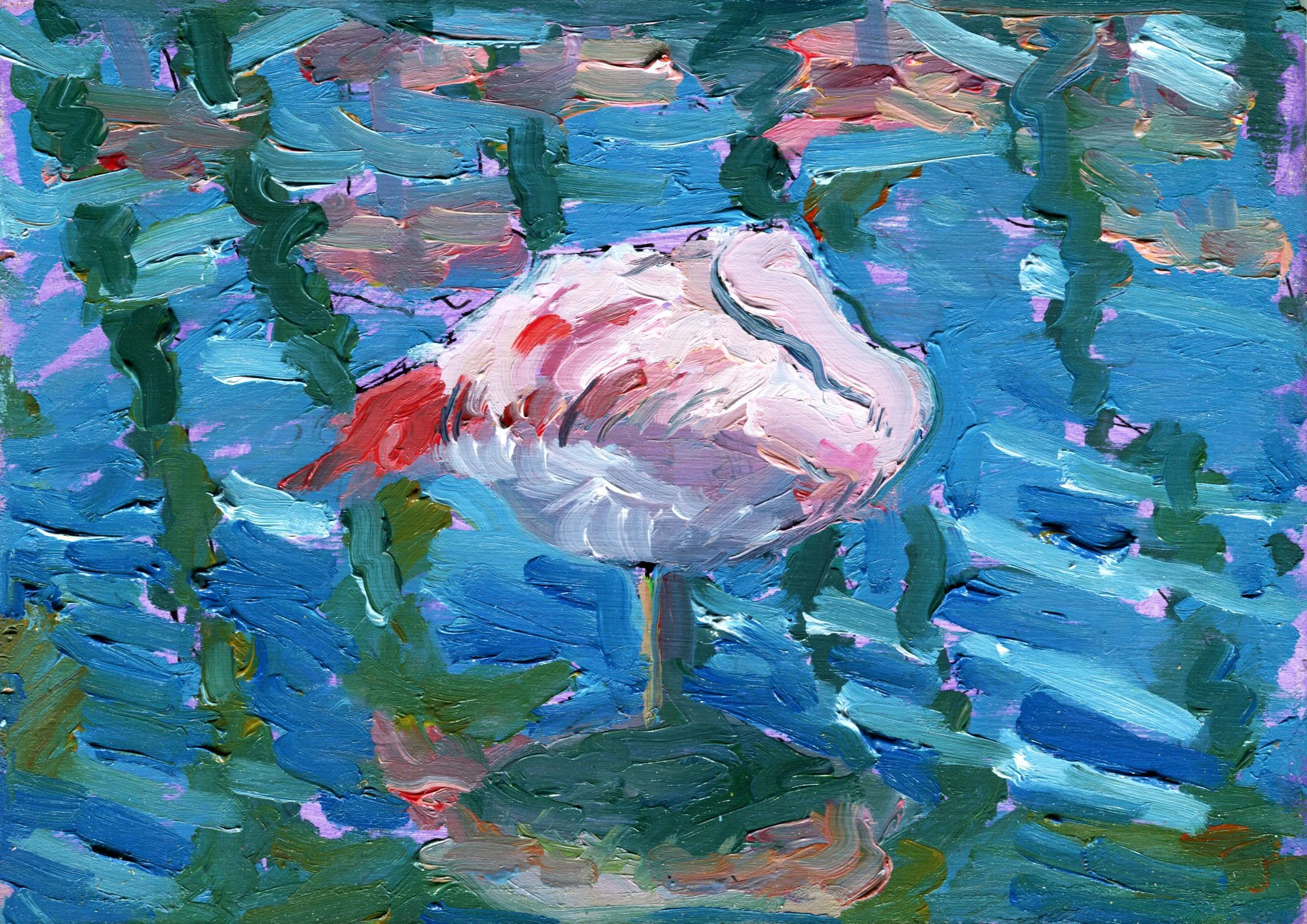 Flamingo, Palm Desert Plein Air.