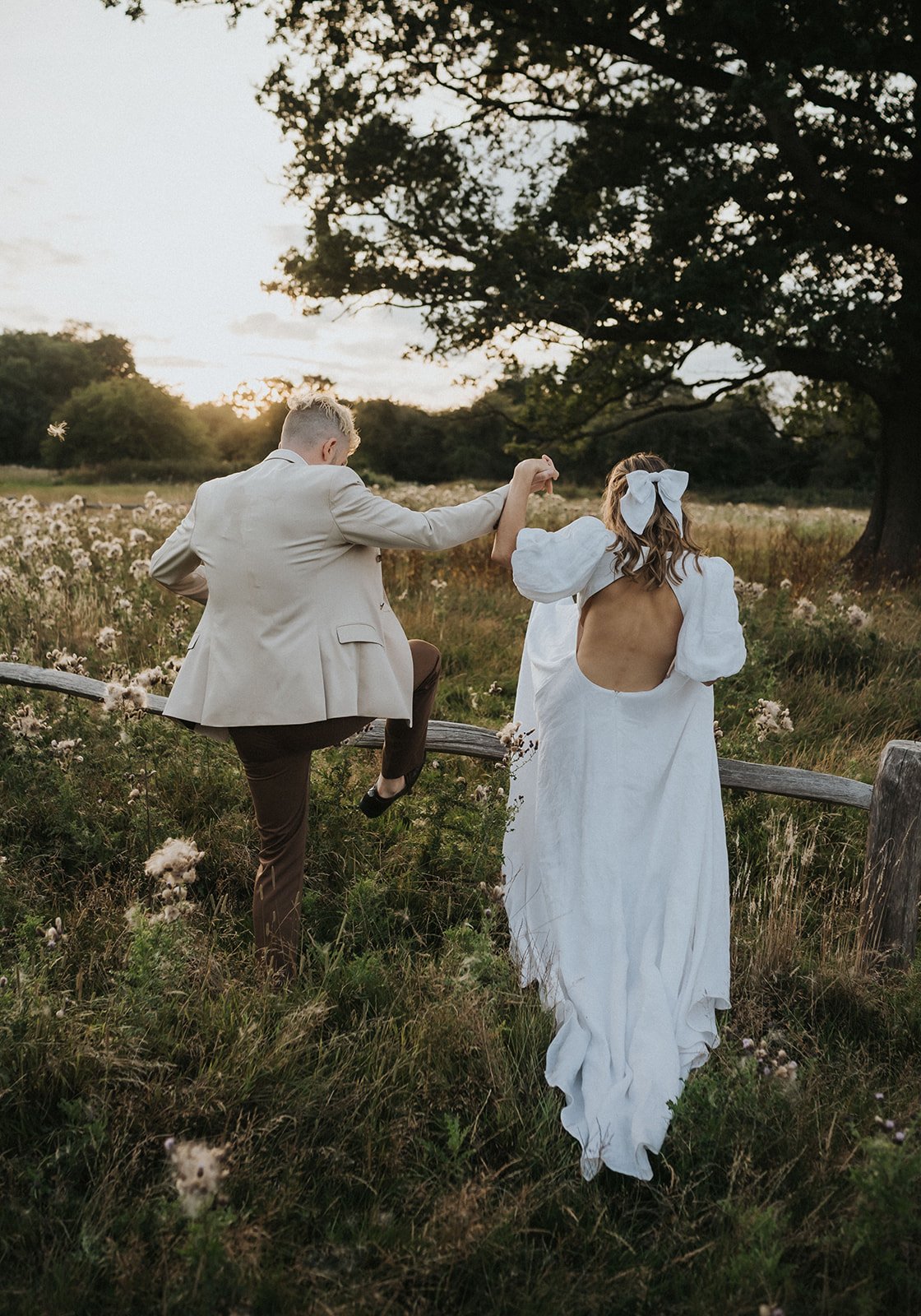 Modern fun bride and groom Chelmsford