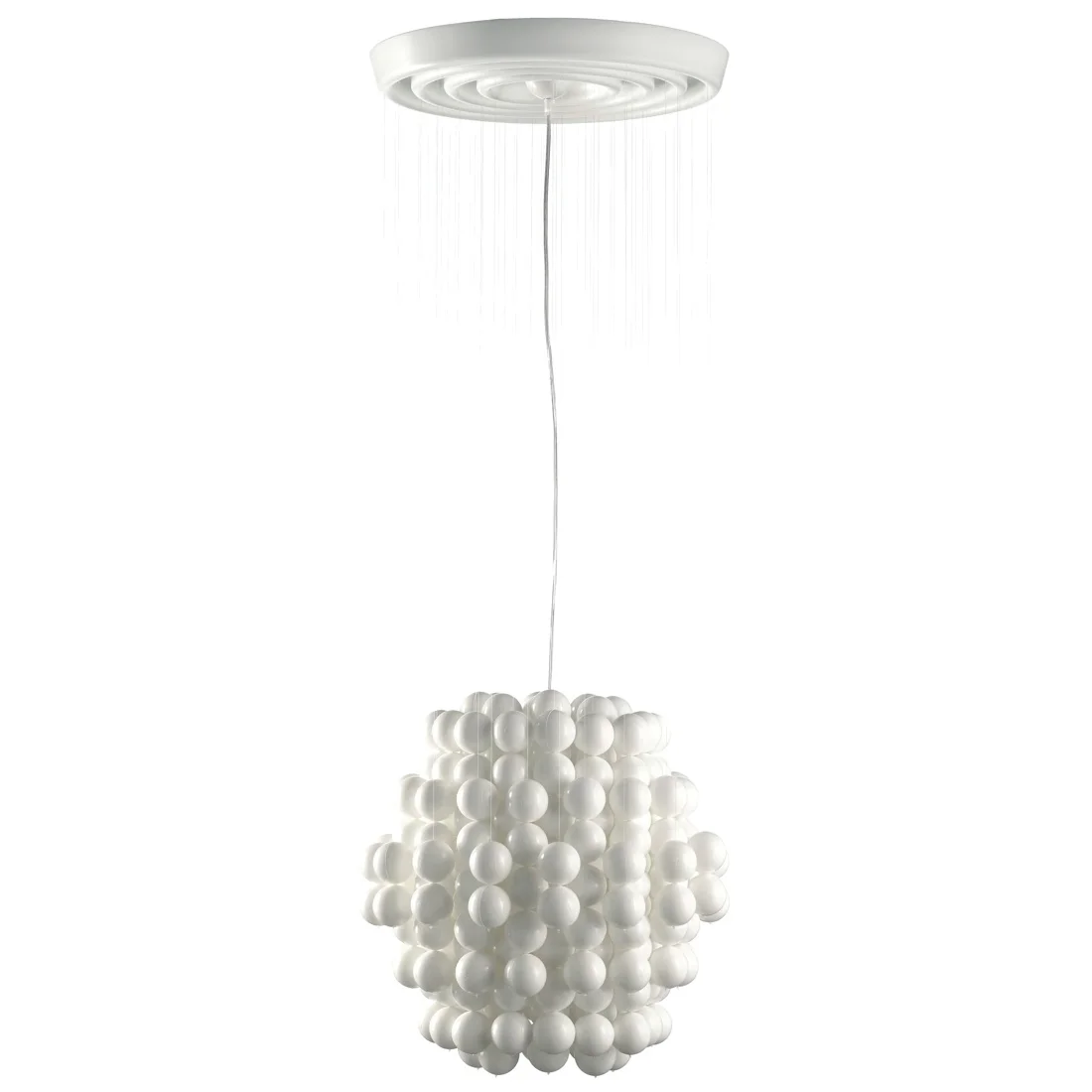 Ball Type F Taklampa av Verner Panton. Lagerstatus: I lager.