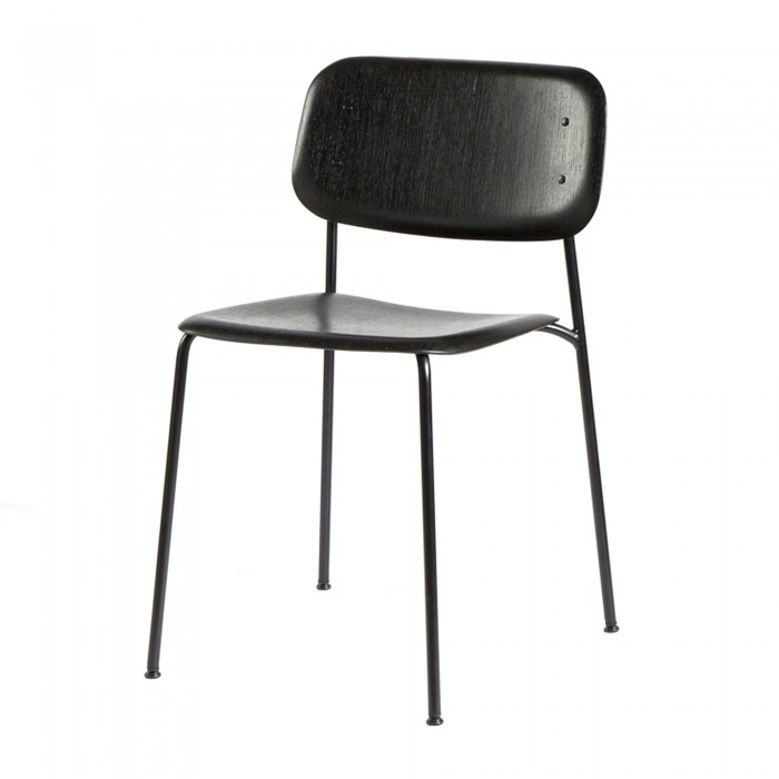 Soft Edge chair HAY Svart träsits, pulverlackade stål ben. L 50 cm W 54,5 cm H78,8 cm Lagerstatus: I lager