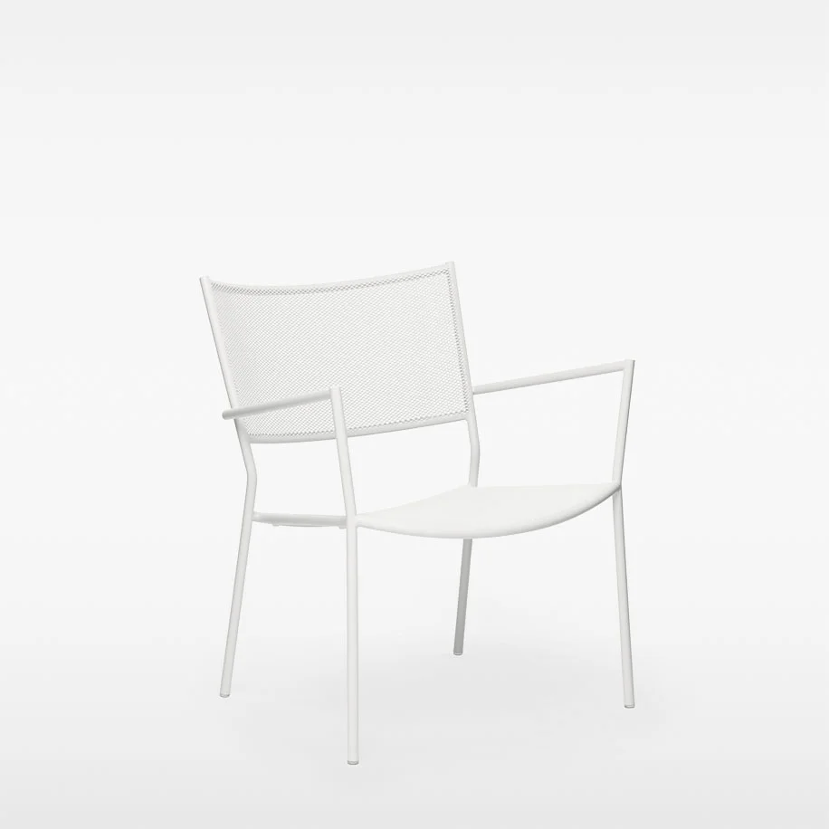 Jig Mesh Easy Chair Massproduction Pulverlackerad vit metall W 63 cm, L 63 cm, H 76 cm , Sitthöjd 38 cm 