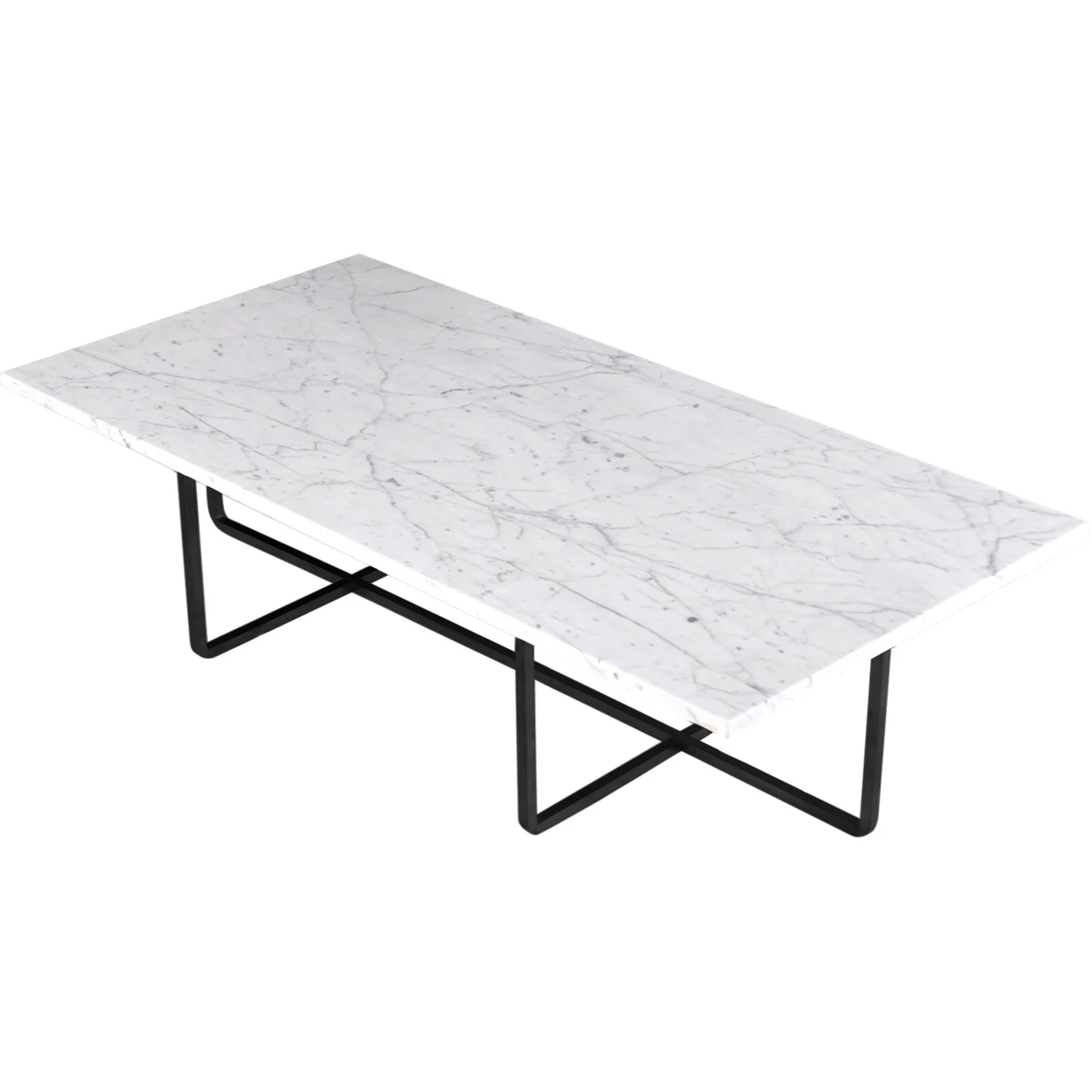 OX Denmarq marmor bord Vit marmor, pulverlackad underrede, svart H:40 cm B: 60 cm , L. 120 cm Lagerstatus; I lager