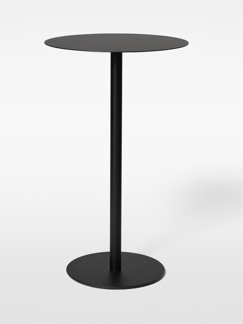 Odette Bar Table MASSPRODUCTION Galvaniserat och pulverlackerat stål H 100 cm D 50 cm Lagerstatus; I Lager vit och svart