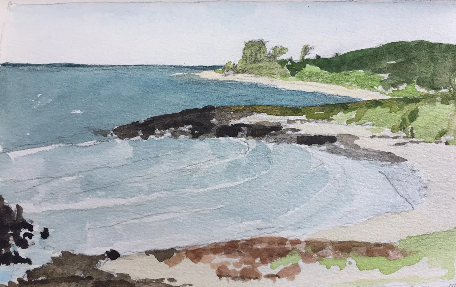 Towards Bookie's Beach From Turbot Rock