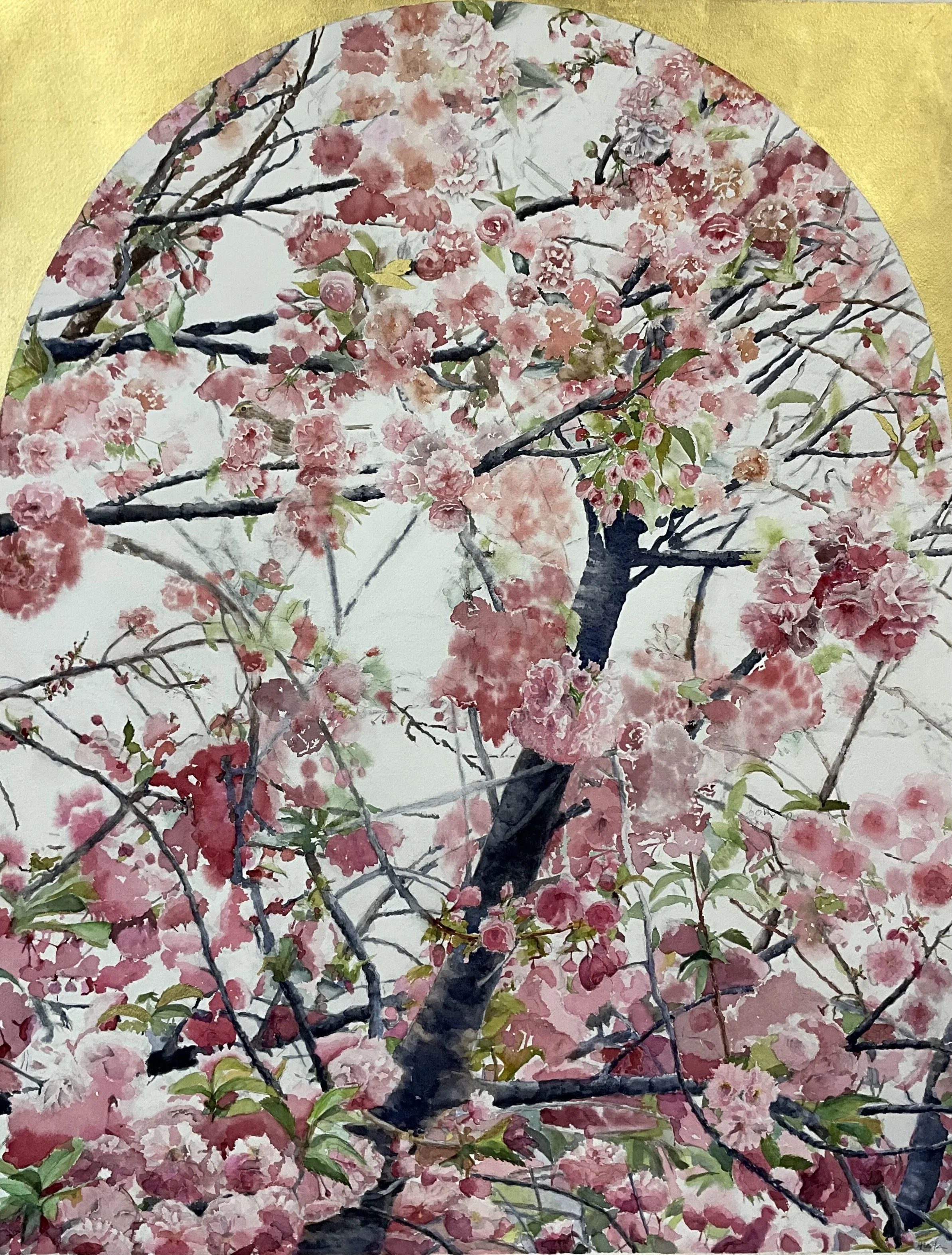 Plehn's Bakery Cherry Tree with Sparrow