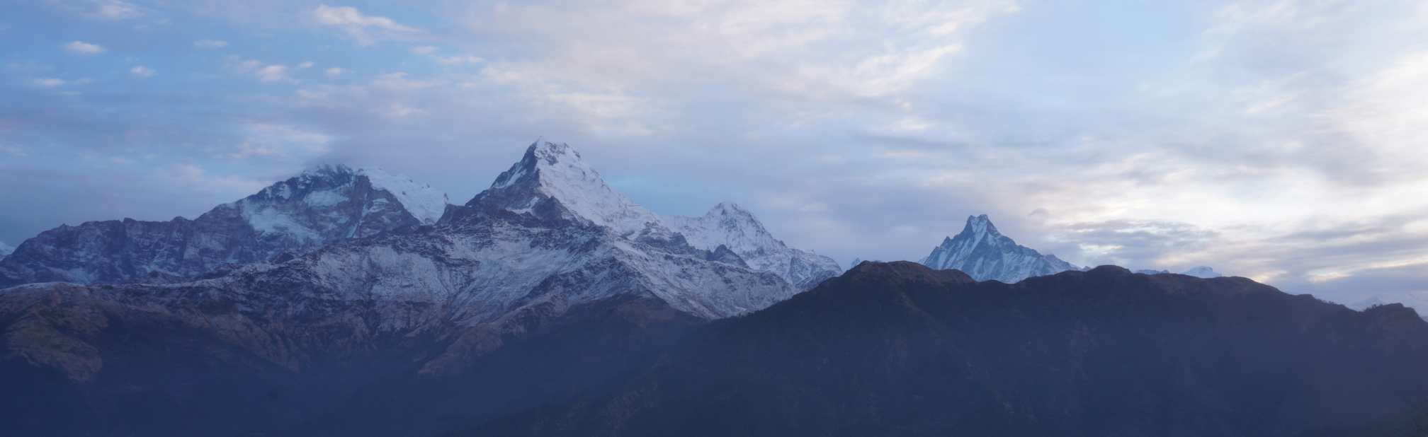 Les Annapurnas vu de Poon Hill, Népal. Mars 2017.