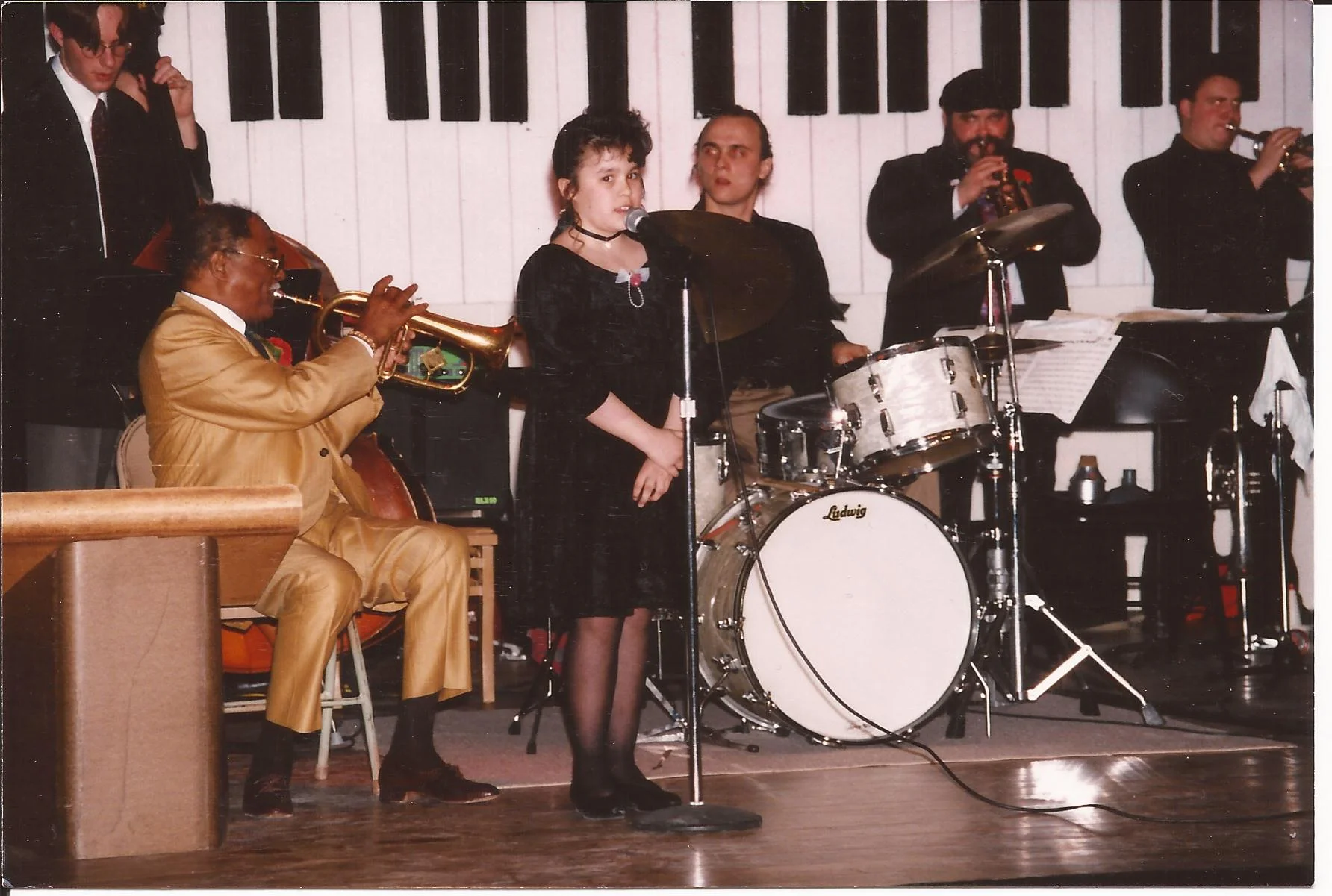 Champian on stage with Clark Terry, mid 1990’s.
