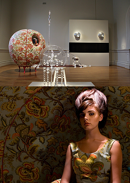Pictured here with the work of Stephanie Liner and Christy Matson