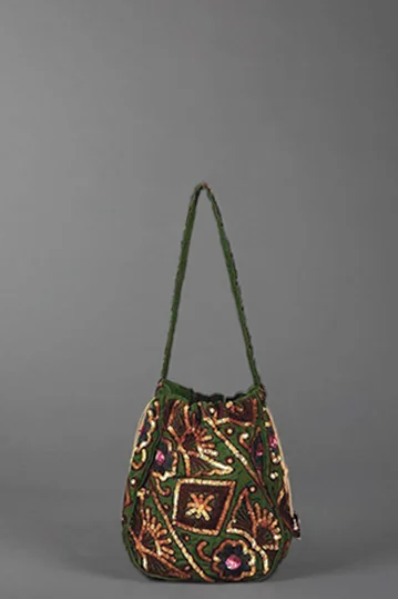Kris Mini Drawstring Shoulder Bag - Avocado